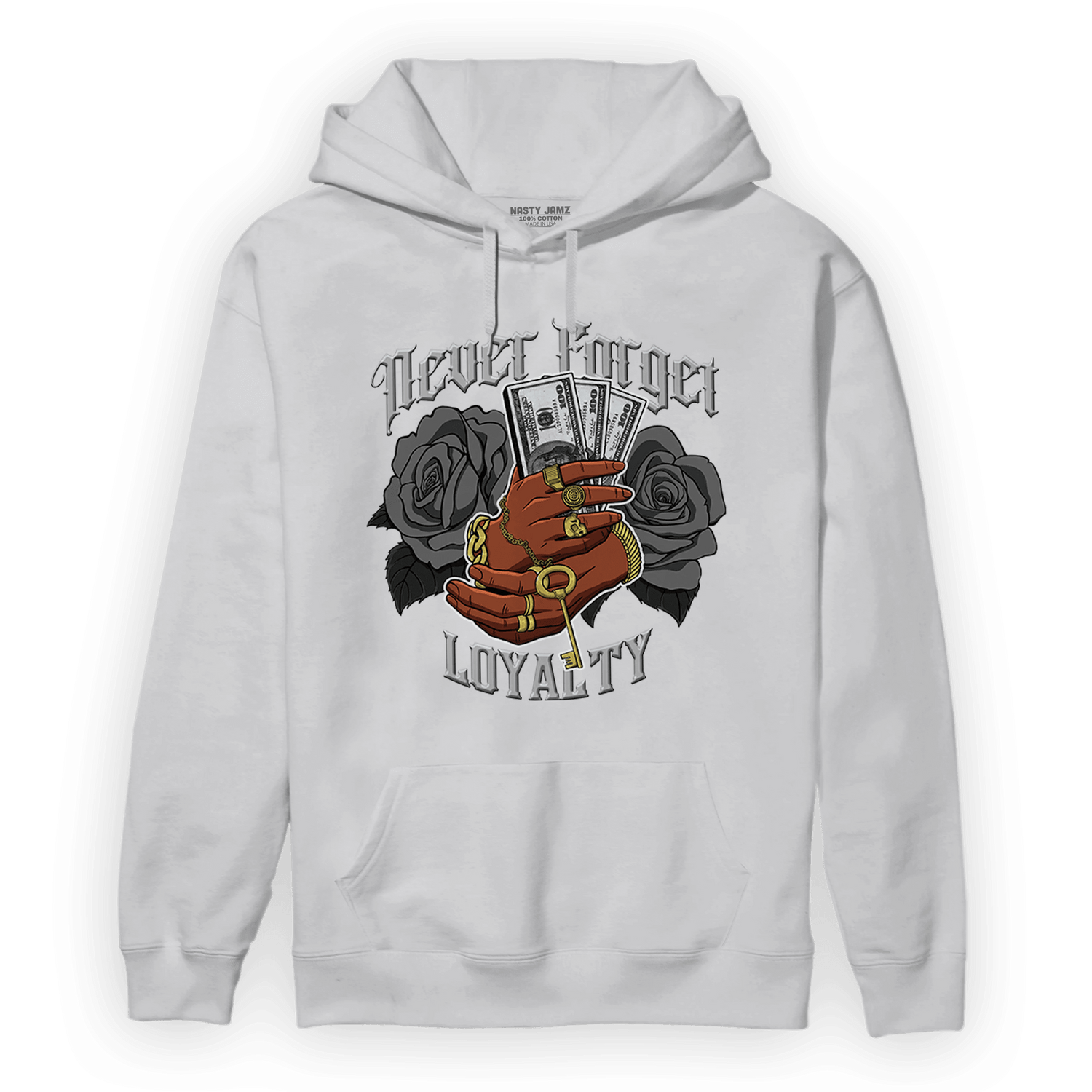 Retro High OG Black White 1s Hoodie Match Never Forget Loyalty - NastyJamz