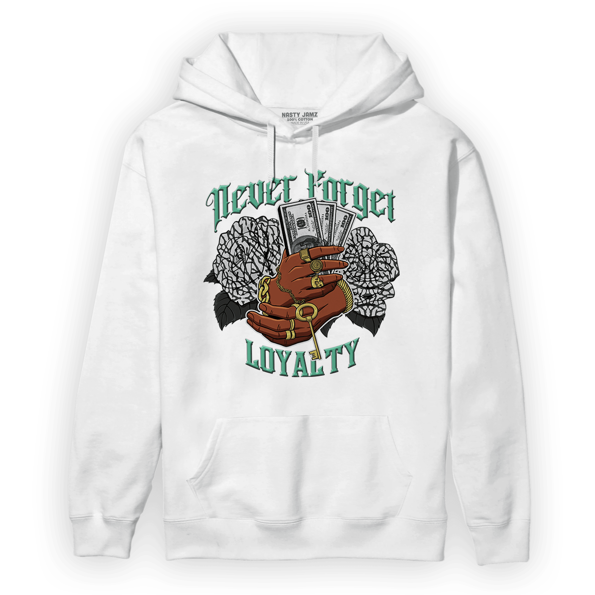 Green Glow 3s Hoodie Match Never Forget Loyalty - NastyJamz