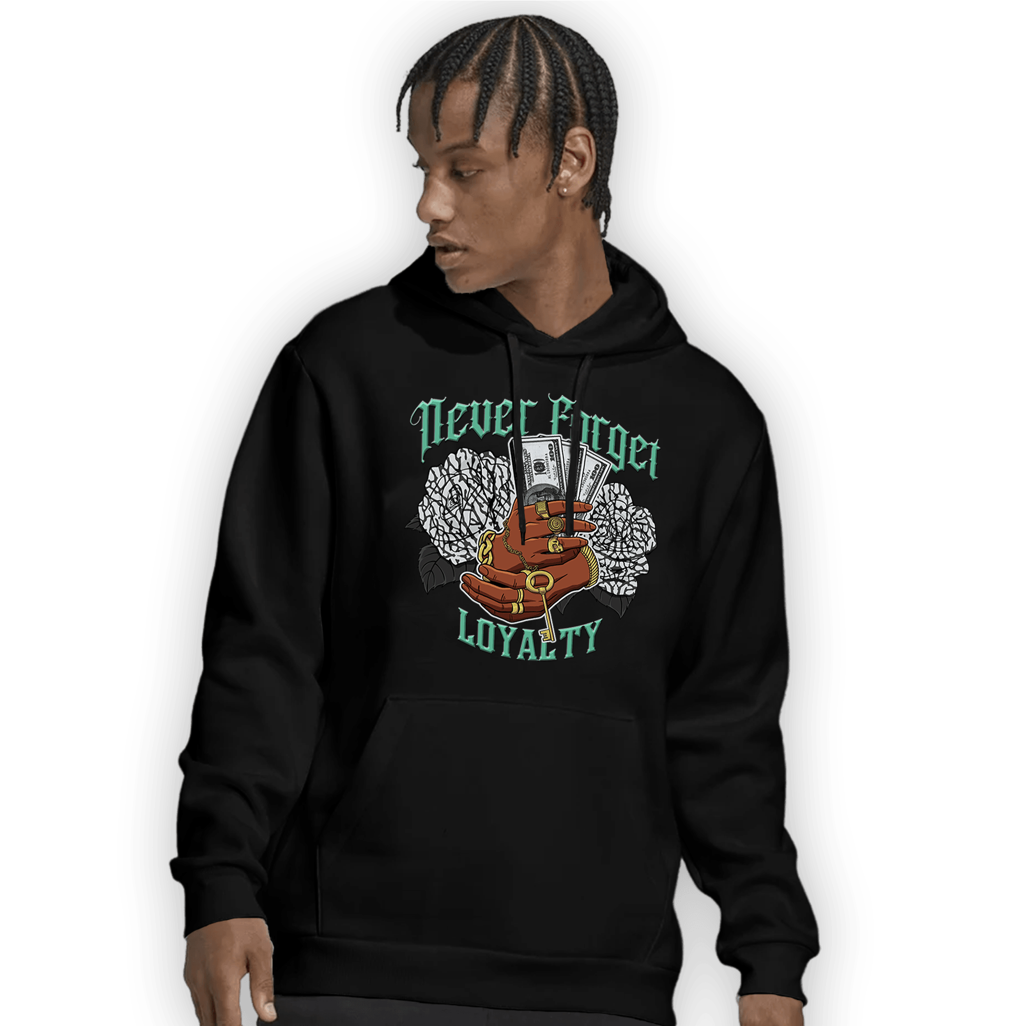 Green Glow 3s Hoodie Match Never Forget Loyalty - NastyJamz