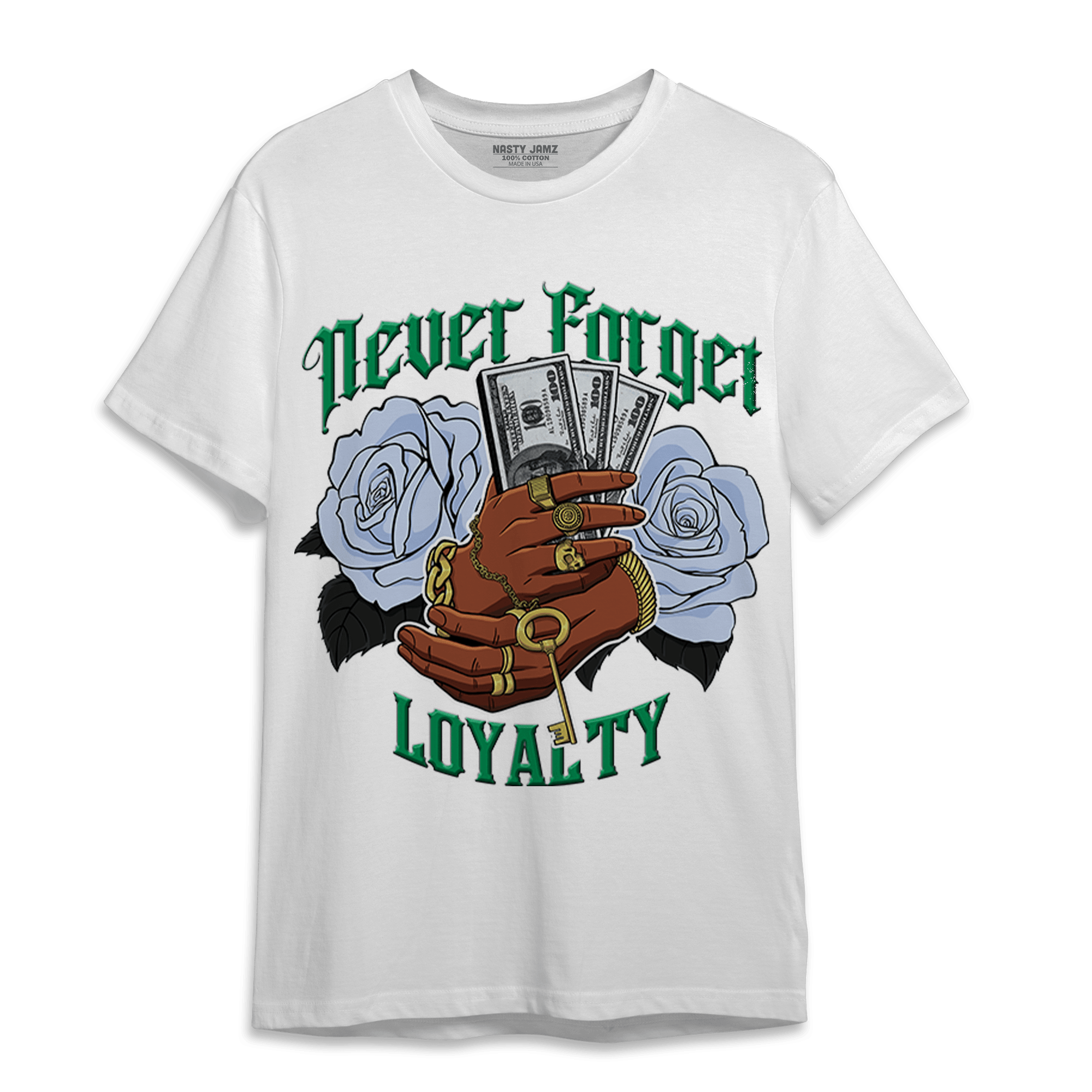 Lucky Green 5s T Shirt Match Never Forget Loyalty - NastyJamz