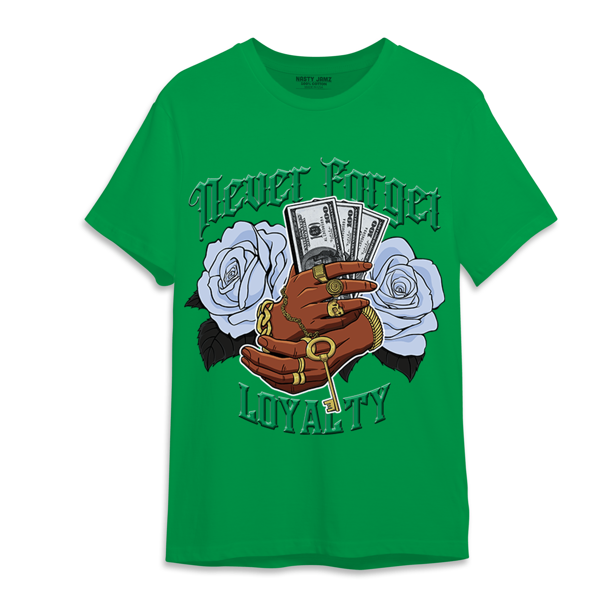 Lucky Green 5s T Shirt Match Never Forget Loyalty - NastyJamz