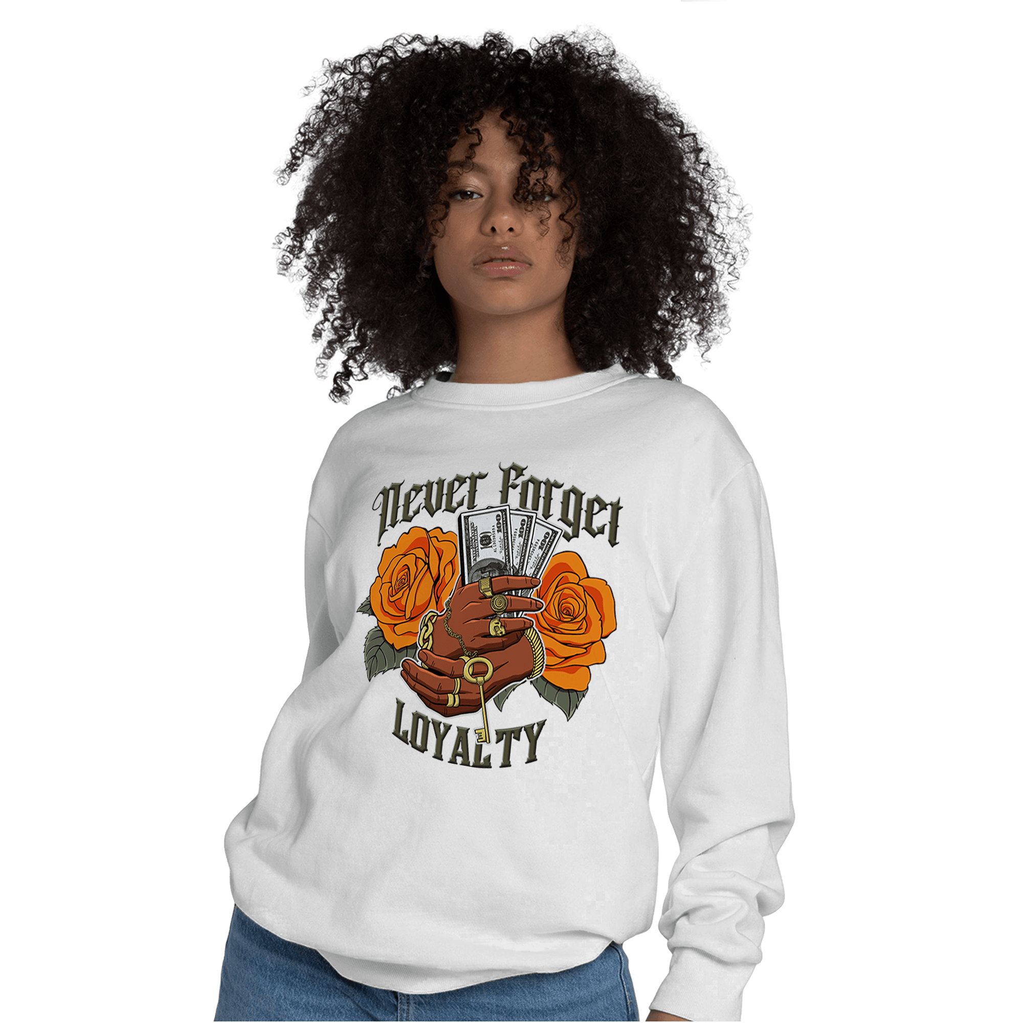 Olive 5s Sweatshirt Match Never Forget Loyalty - NastyJamz