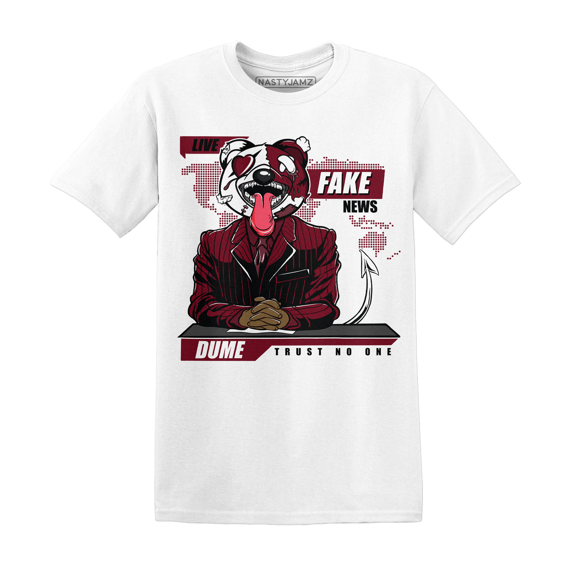 High White Team Red 1s T Shirt Match News Presenter BER - NastyJamz