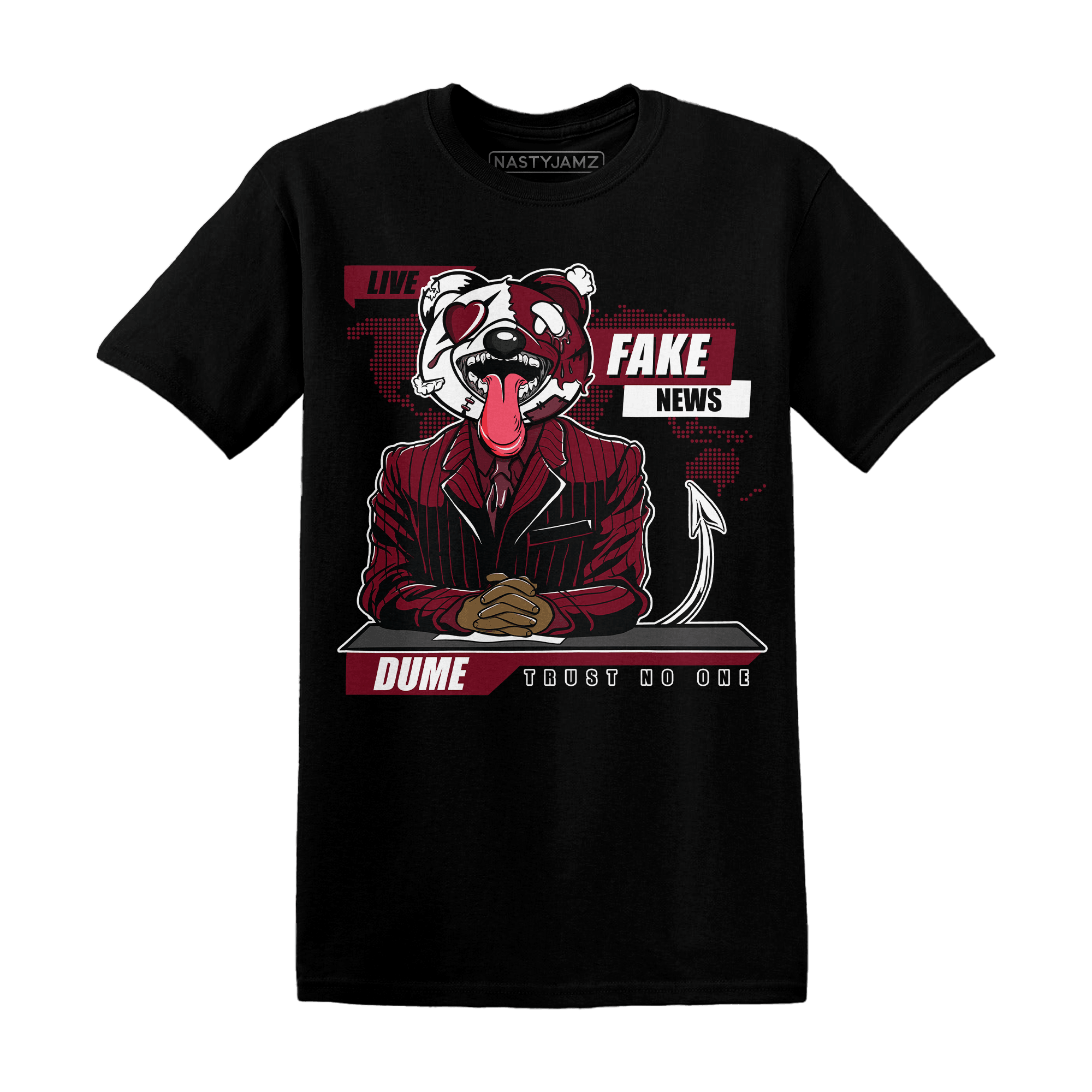 High White Team Red 1s T Shirt Match News Presenter BER - NastyJamz