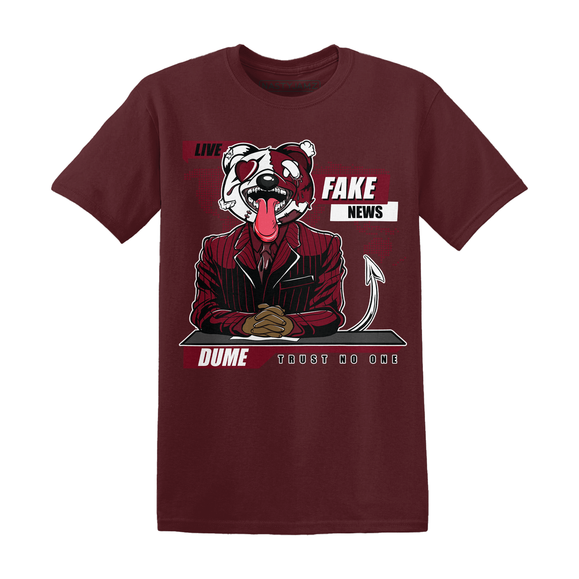 High White Team Red 1s T Shirt Match News Presenter BER - NastyJamz