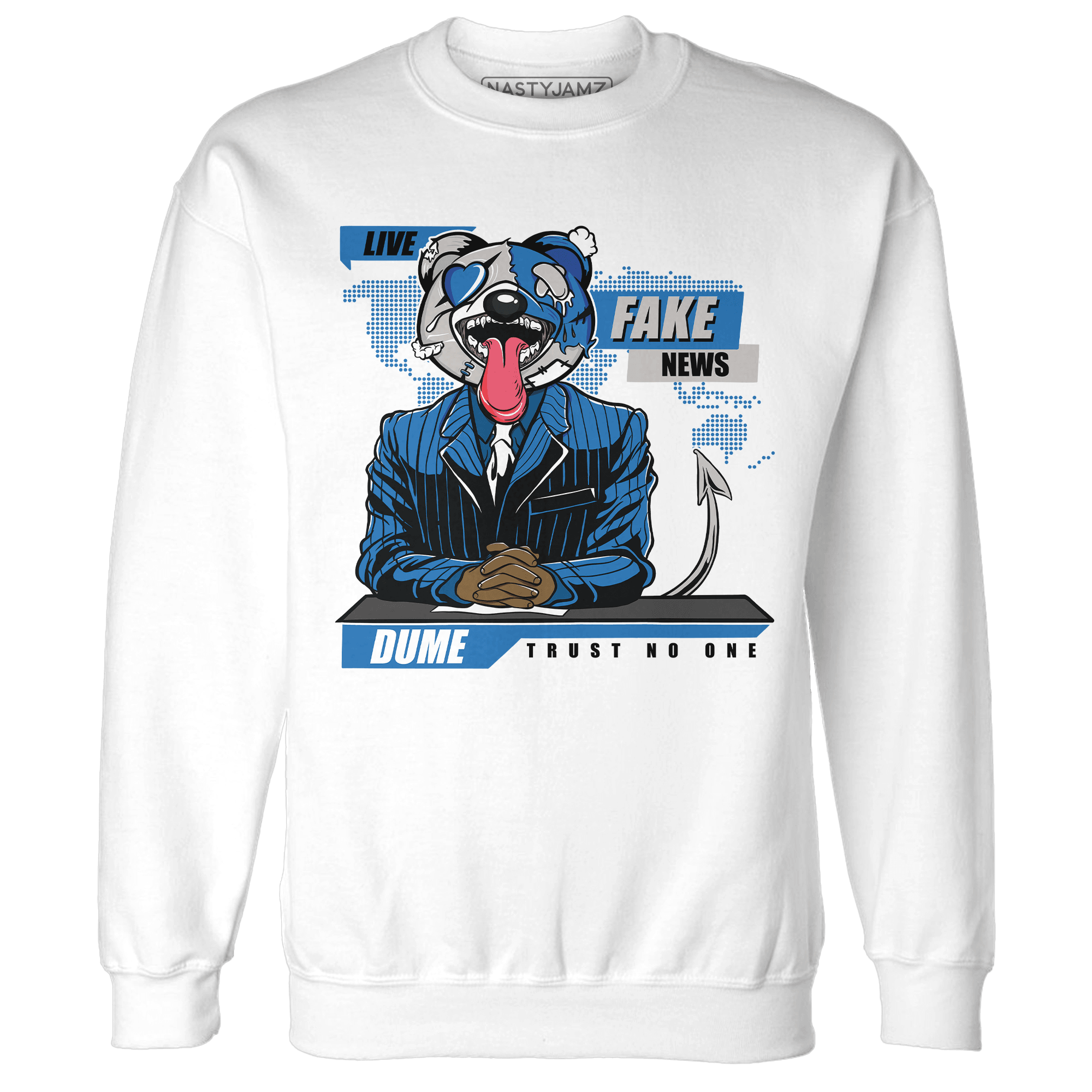 Industrial Blue 4s Sweatshirt Match News Presenter BER - NastyJamz