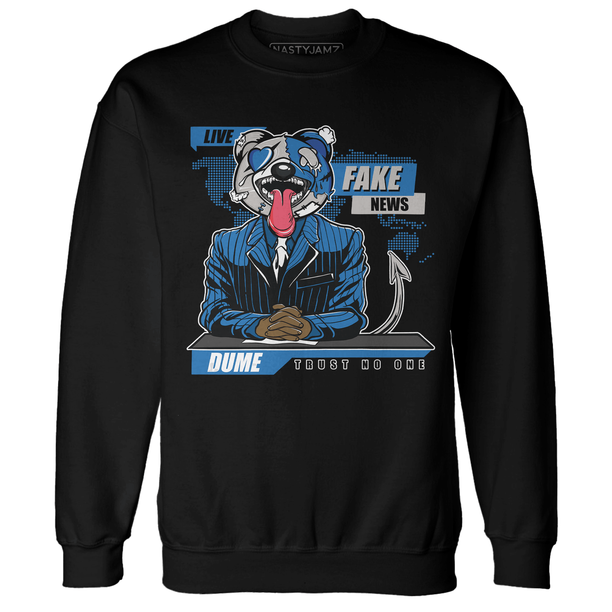 Industrial Blue 4s Sweatshirt Match News Presenter BER - NastyJamz