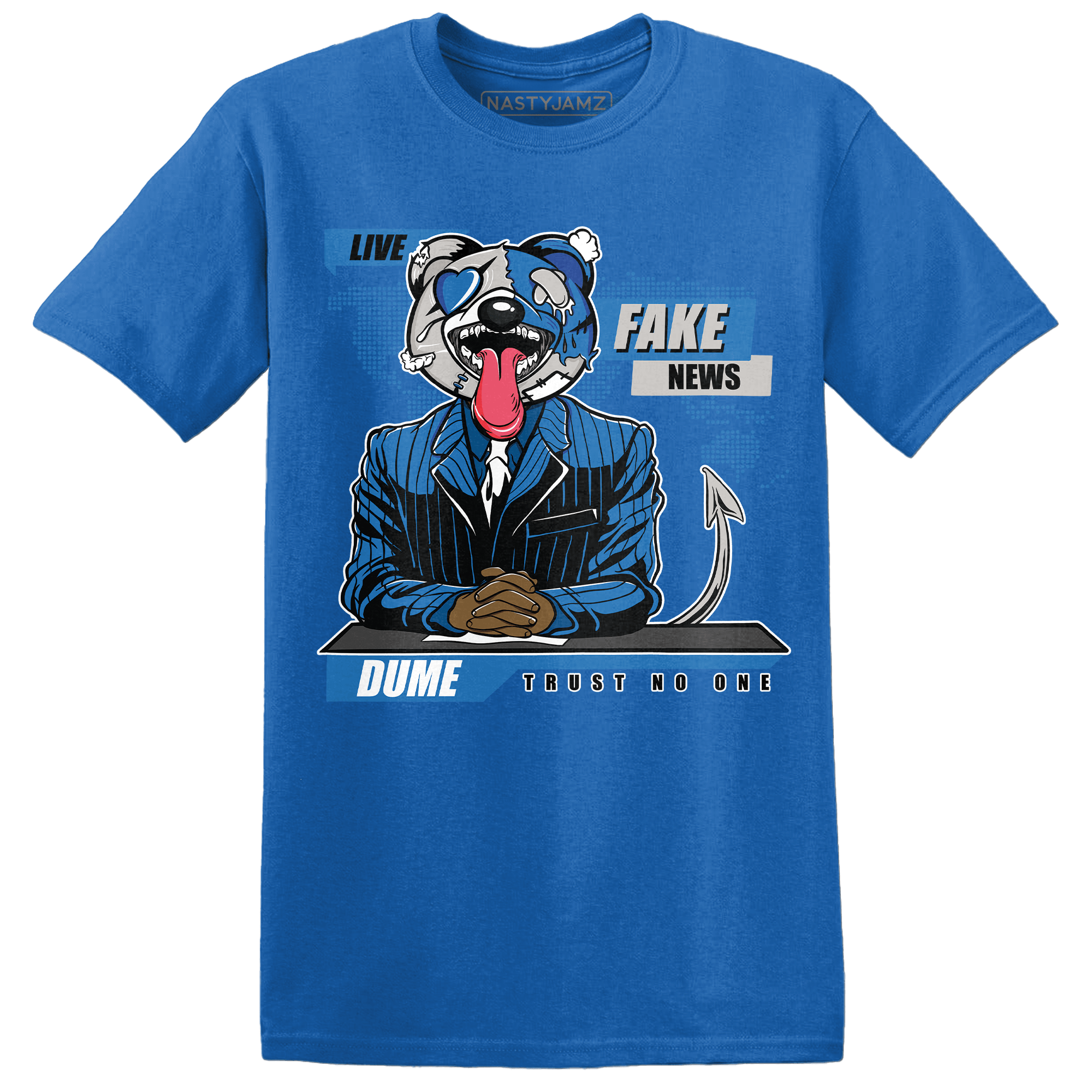 Industrial Blue 4s T Shirt Match News Presenter BER - NastyJamz