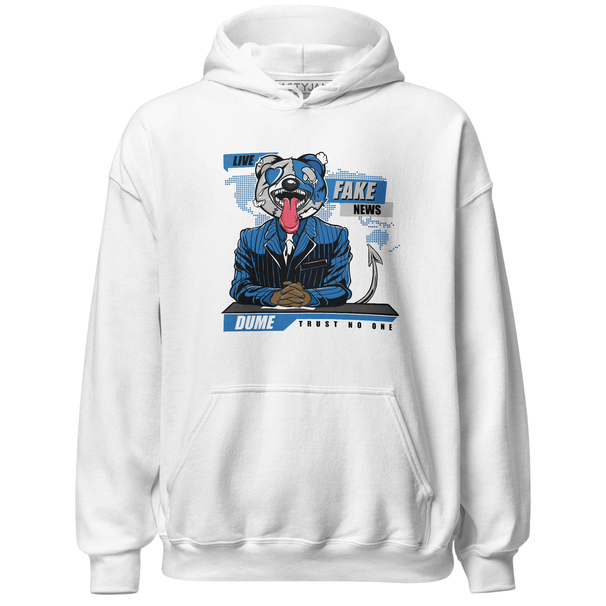 Industrial Blue 4s Hoodie Match News Presenter BER - NastyJamz