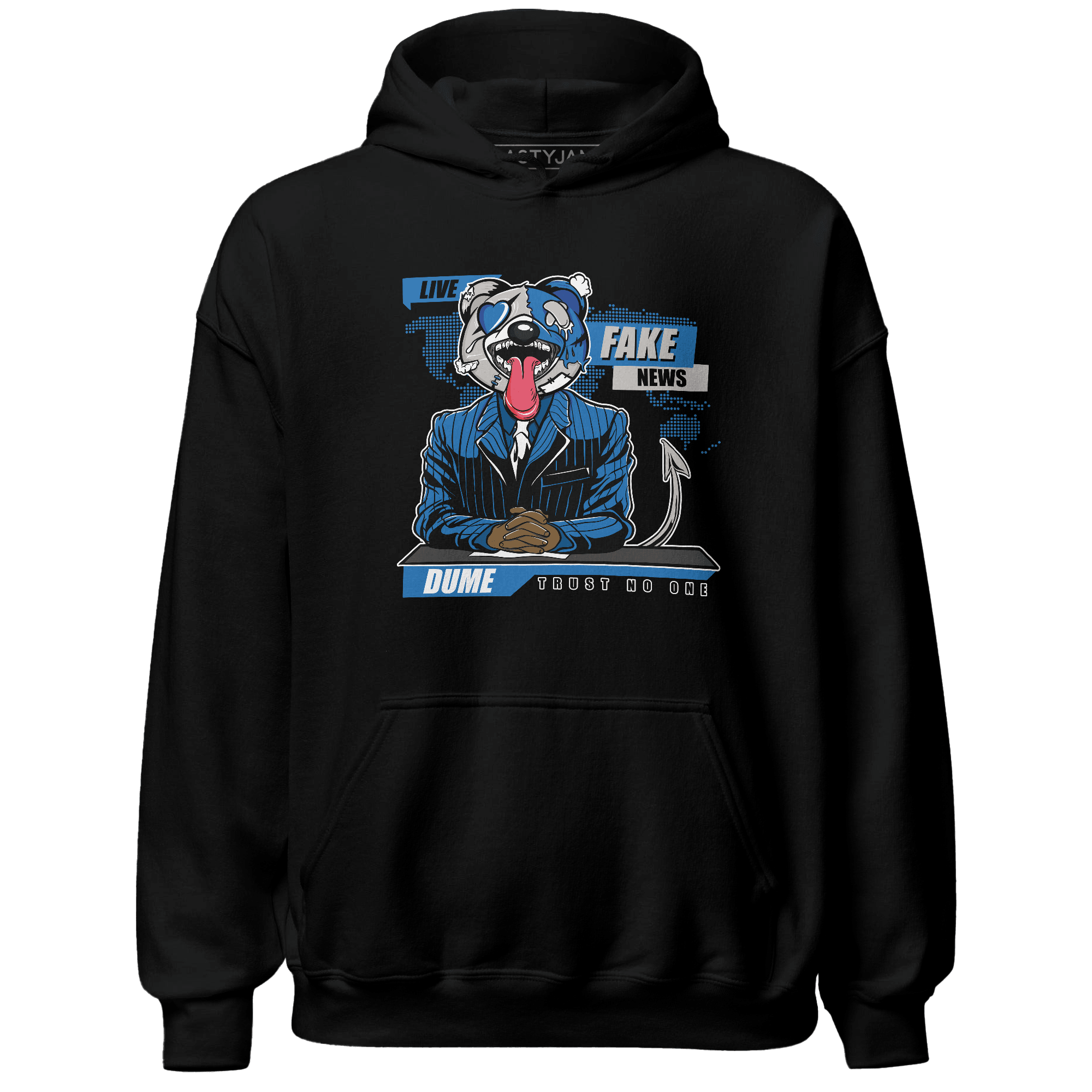 Industrial Blue 4s Hoodie Match News Presenter BER - NastyJamz