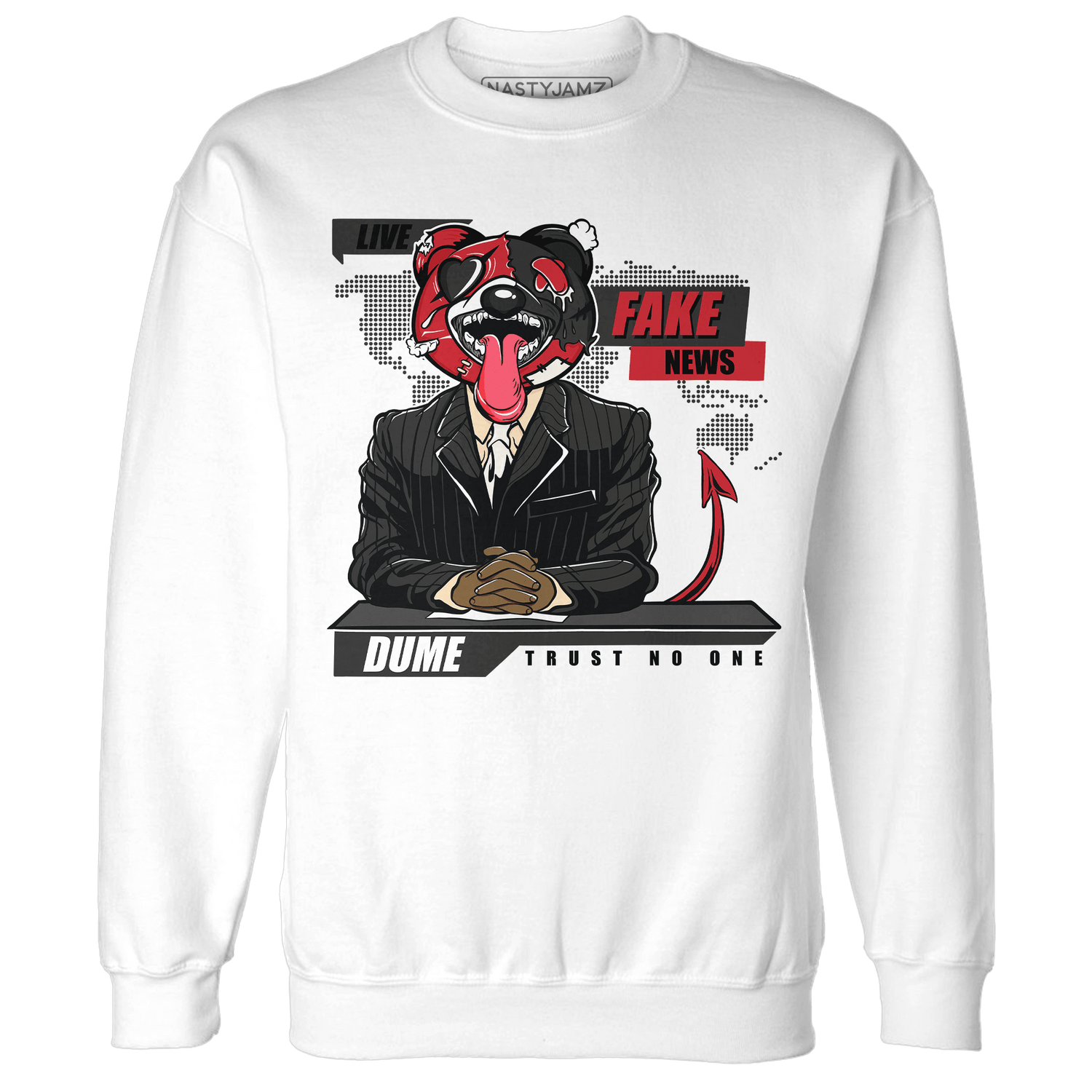 Jumman Jack University Red Sweatshirt Match News Presenter BER - NastyJamz