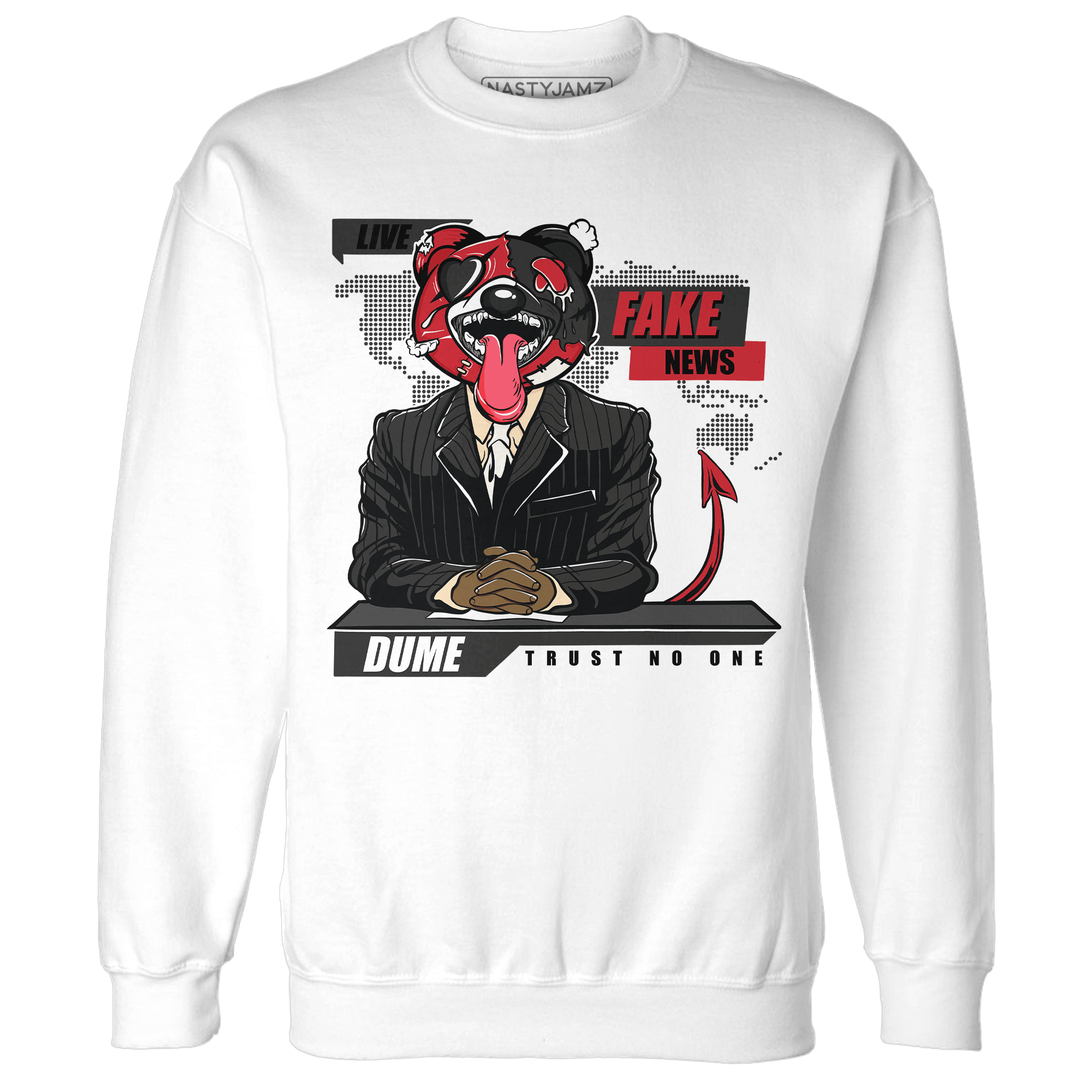 Jumman Jack University Red Sweatshirt Match News Presenter BER - NastyJamz