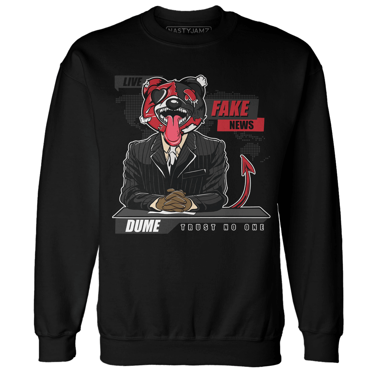 Jumman Jack University Red Sweatshirt Match News Presenter BER - NastyJamz