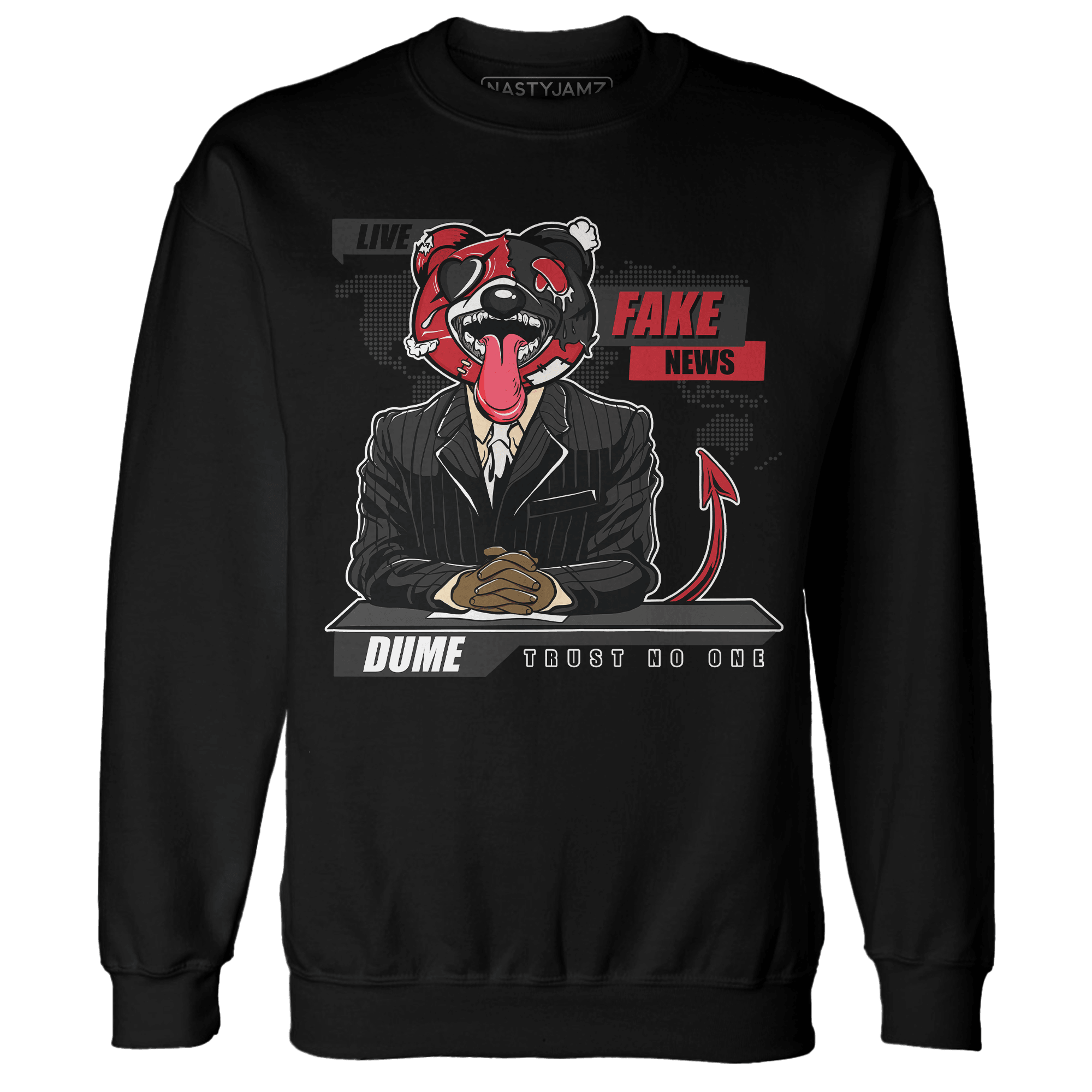 Jumman Jack University Red Sweatshirt Match News Presenter BER - NastyJamz