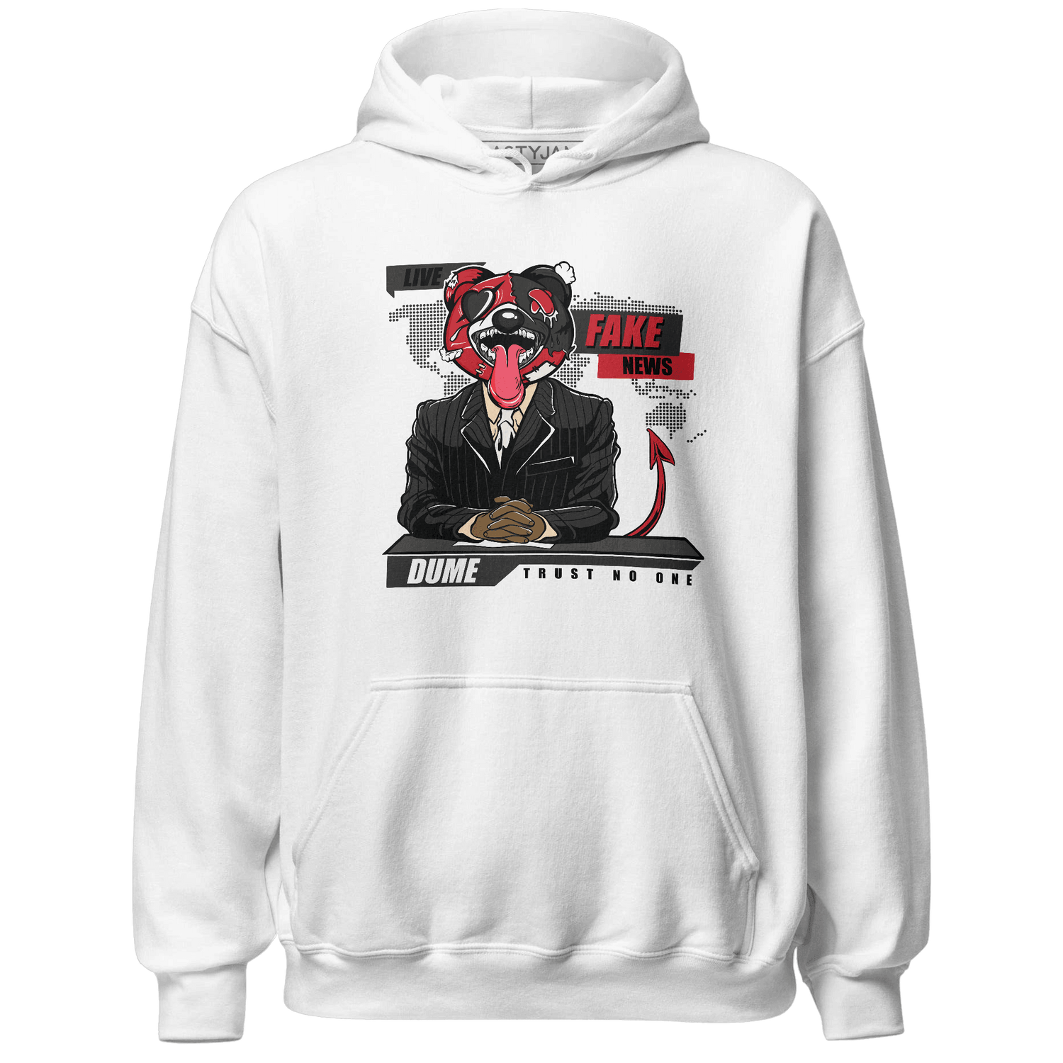 Jumman Jack University Red Hoodie Match News Presenter BER - NastyJamz