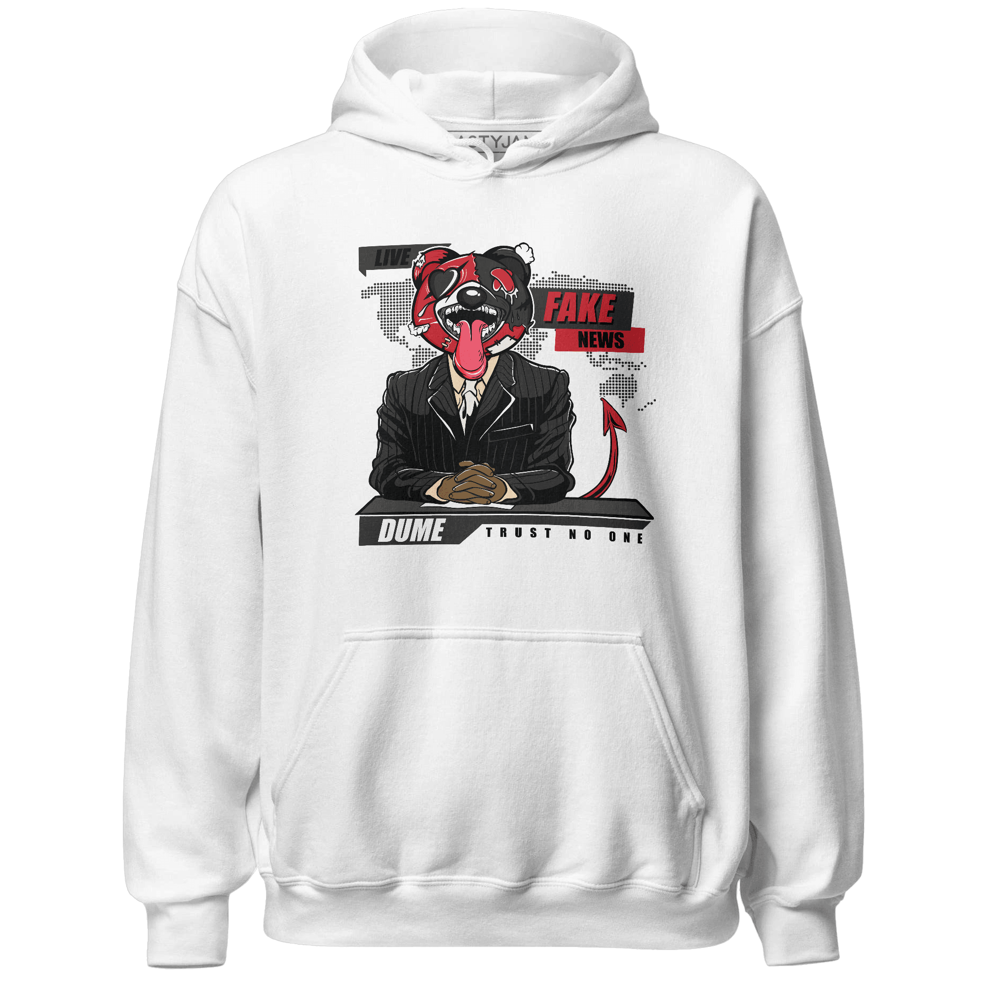 Jumman Jack University Red Hoodie Match News Presenter BER - NastyJamz
