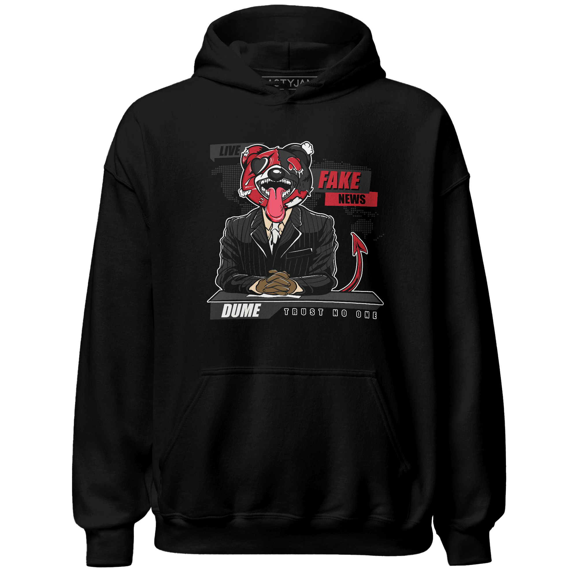 Jumman Jack University Red Hoodie Match News Presenter BER - NastyJamz
