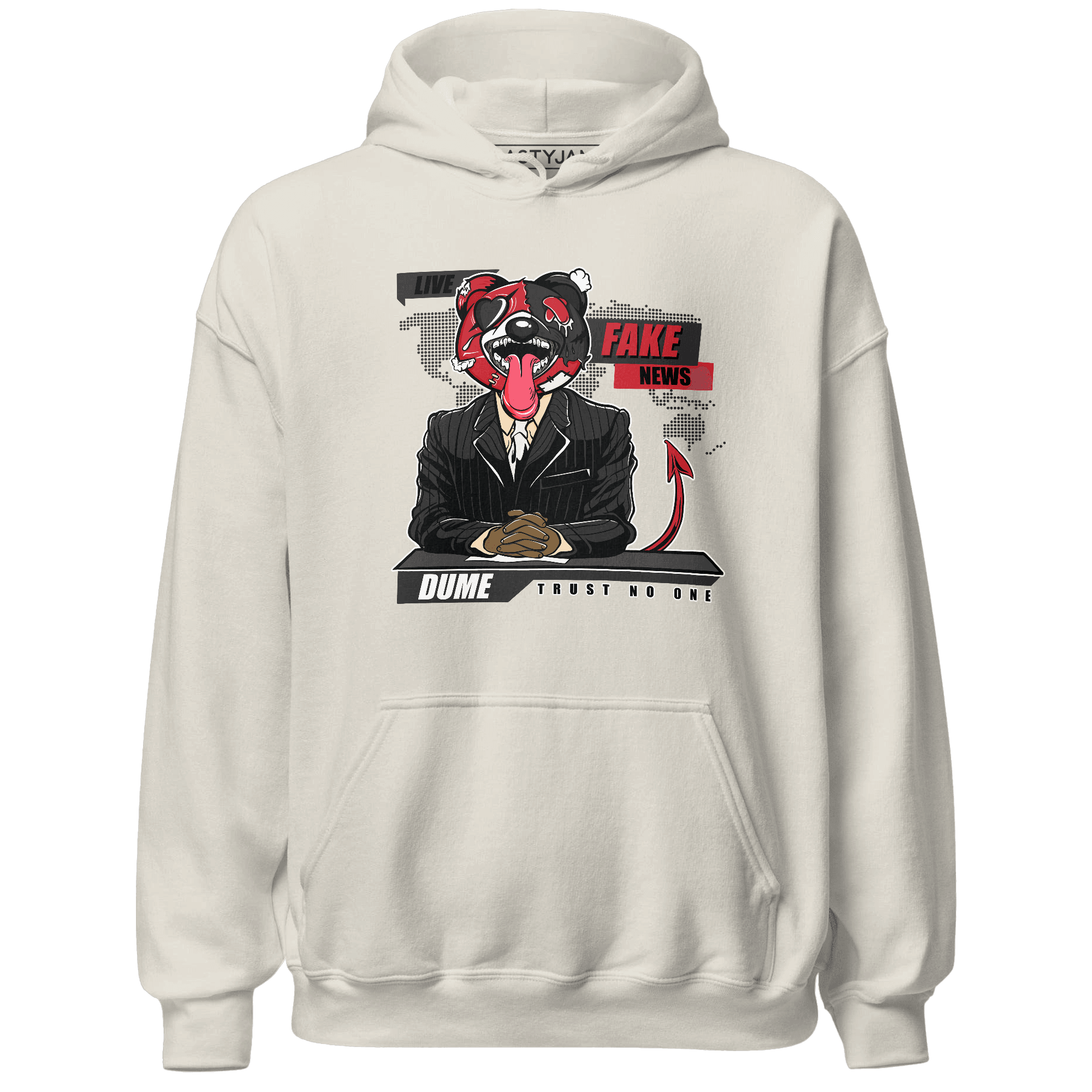 Jumman Jack University Red Hoodie Match News Presenter BER - NastyJamz