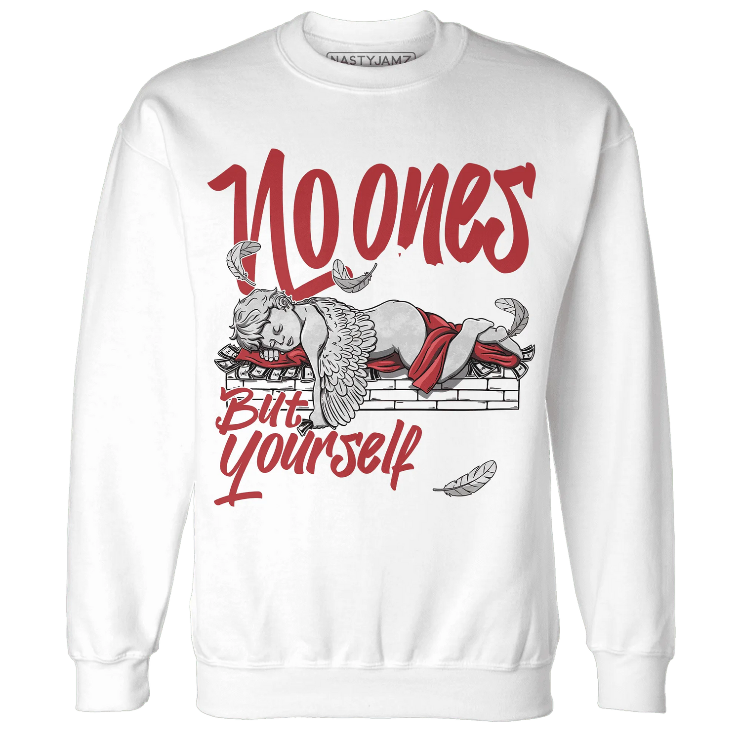 Black-Toe-Reimagined-Red-White-1s-Sweatshirt-Match-No-Ones-Care