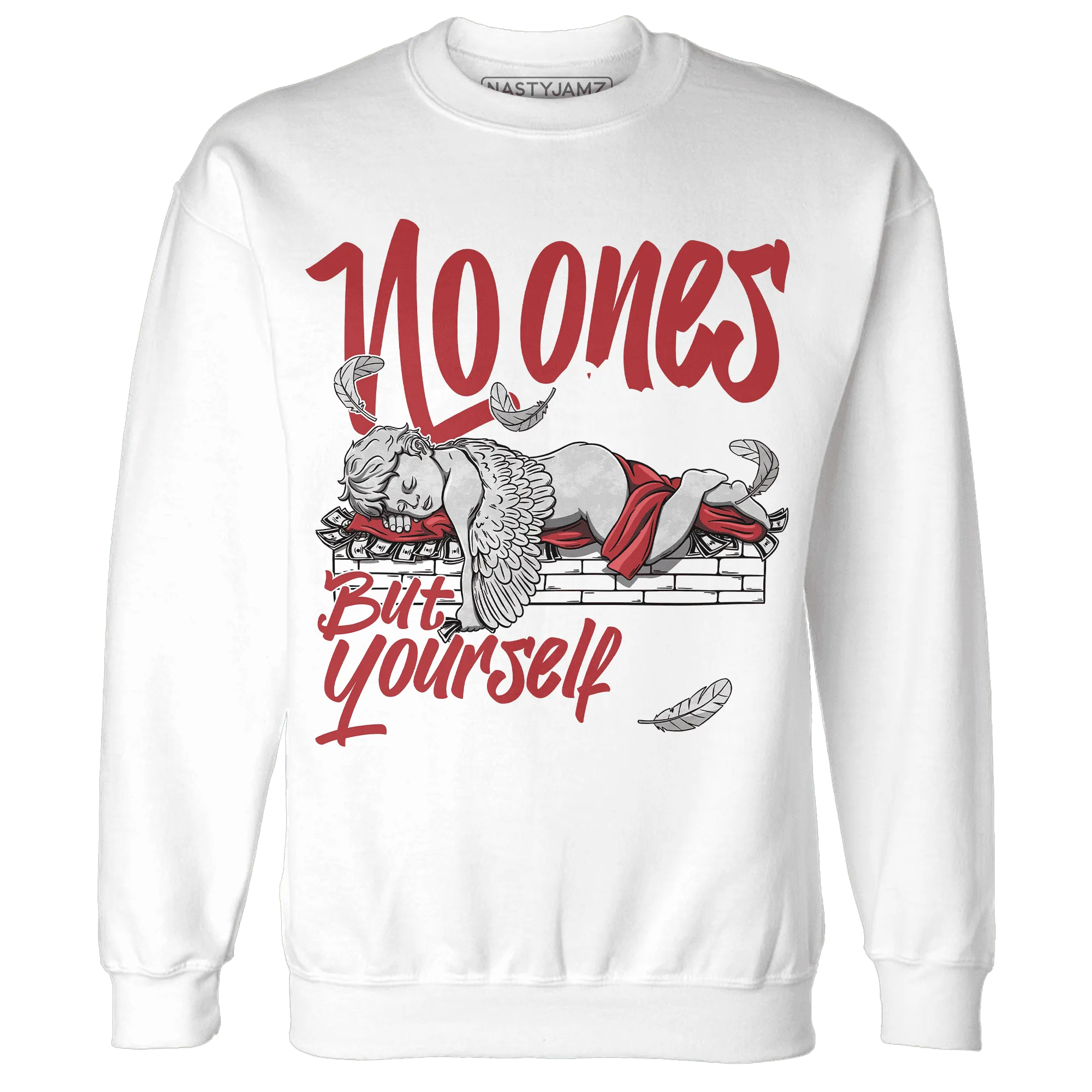 Black-Toe-Reimagined-Red-White-1s-Sweatshirt-Match-No-Ones-Care