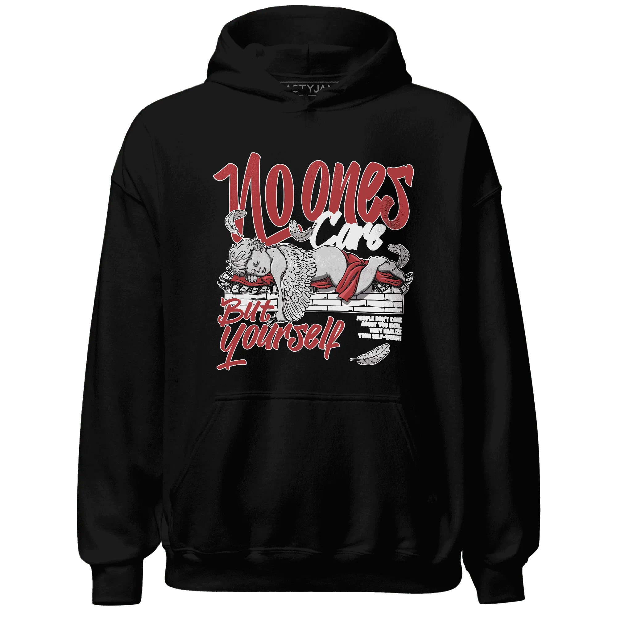 Black-Toe-Reimagined-Red-White-1s-Hoodie-Match-No-Ones-Care