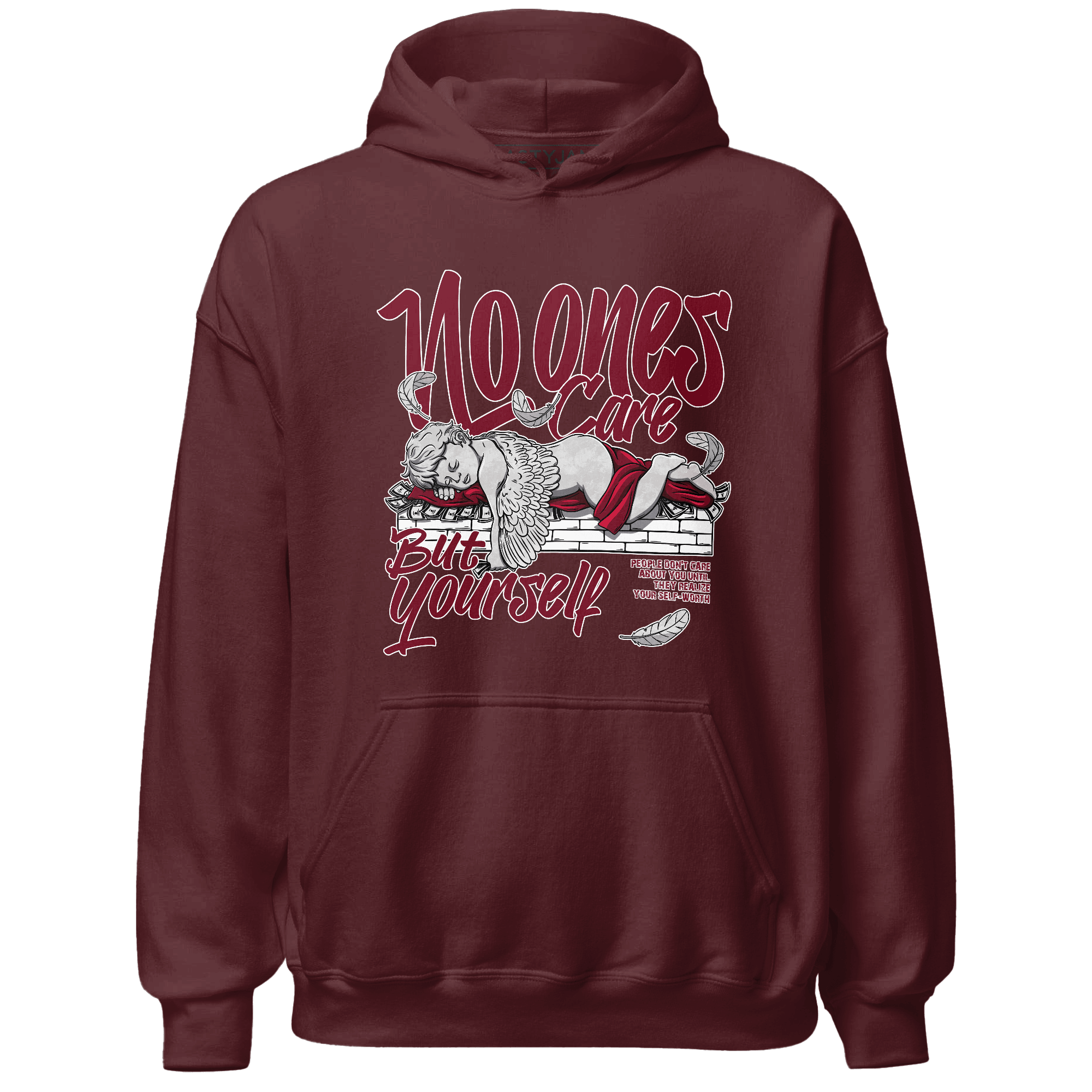 High White Team Red 1s Hoodie Match No Ones Care - NastyJamz