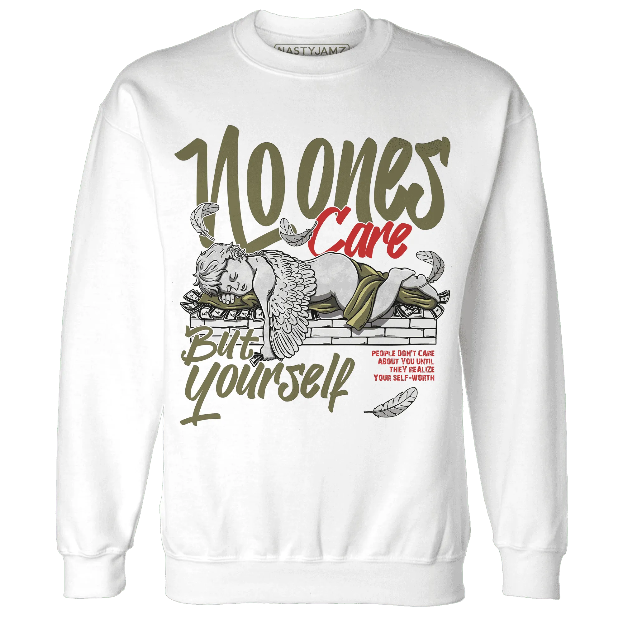 Medium-Olive-1s-NastyJamz-Sweatshirt-Match-No-Ones-Care