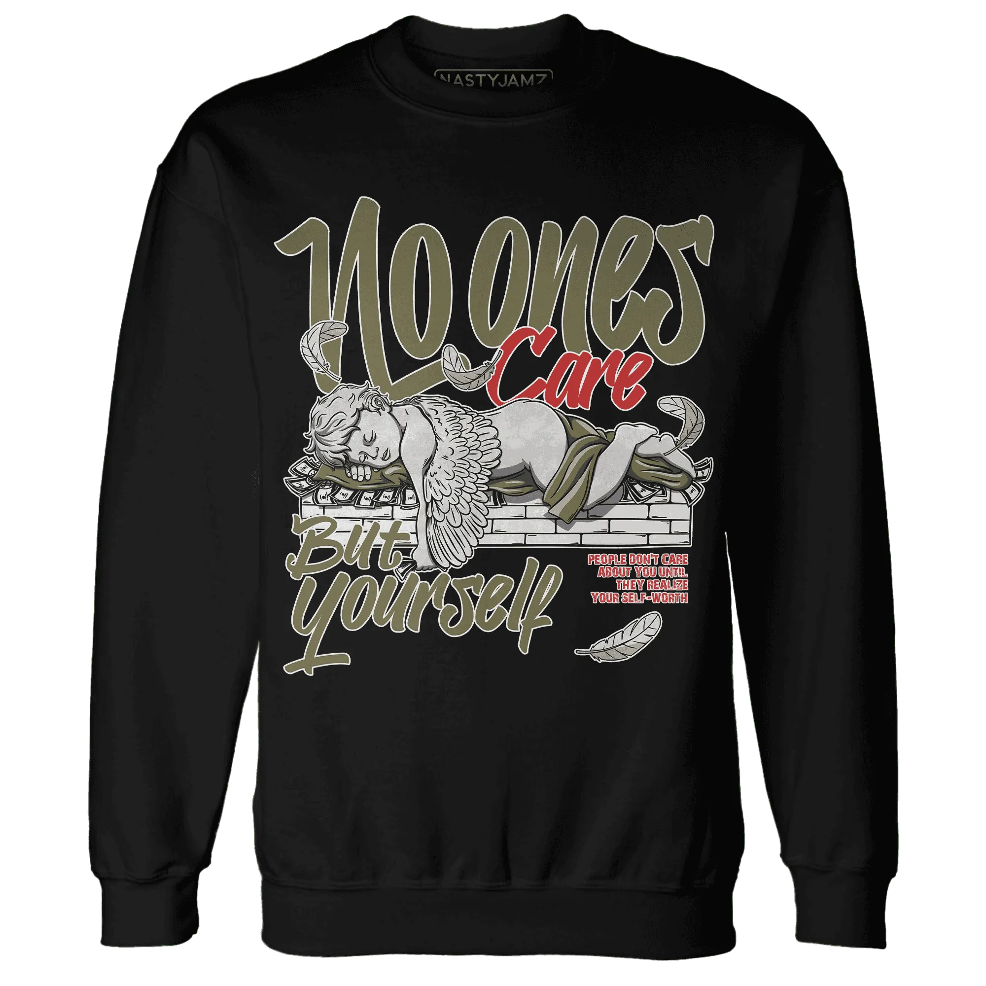 Medium-Olive-1s-NastyJamz-Sweatshirt-Match-No-Ones-Care