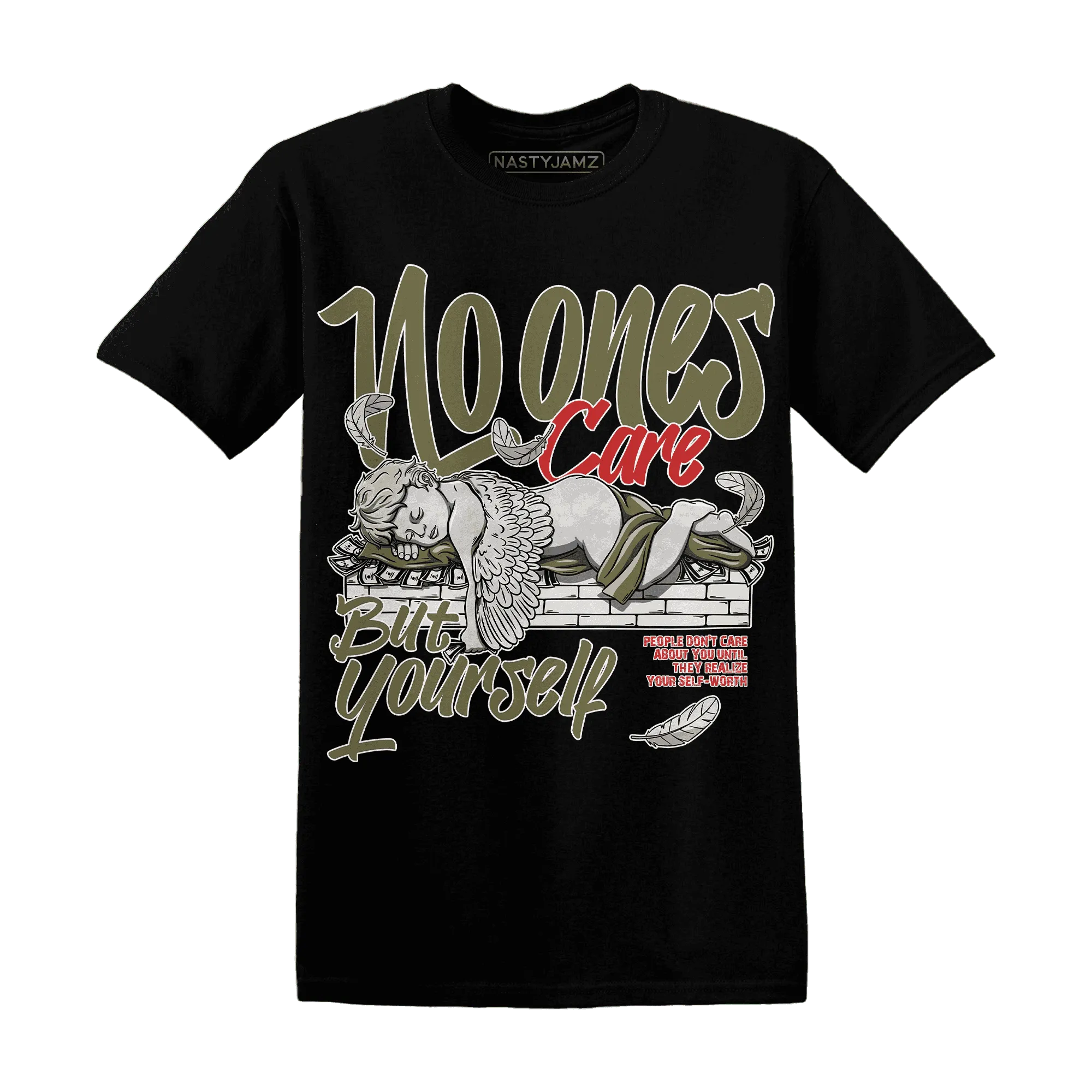 Medium-Olive-1s-NastyJamz-T-Shirt-Match-No-Ones-Care