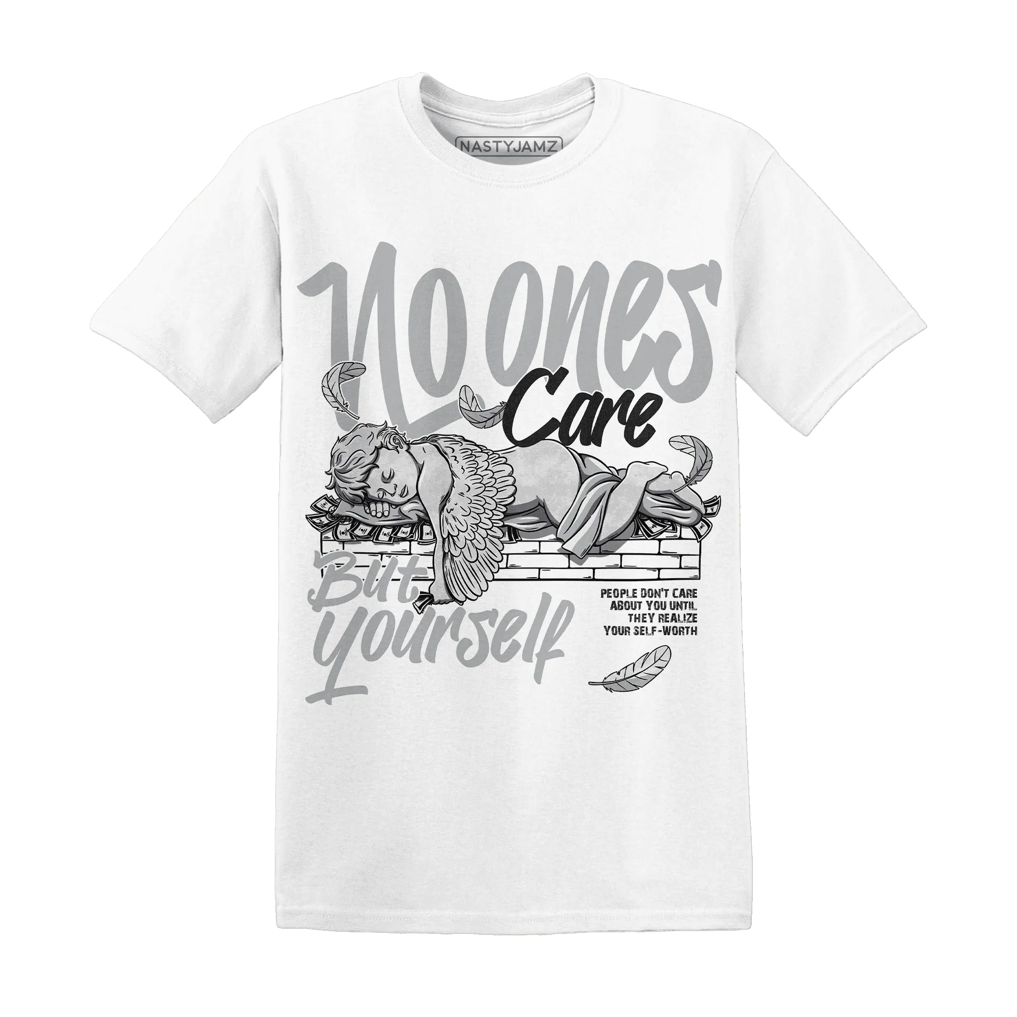 Wolf-Grey-1s-T-Shirt-Match-No-Ones-Care