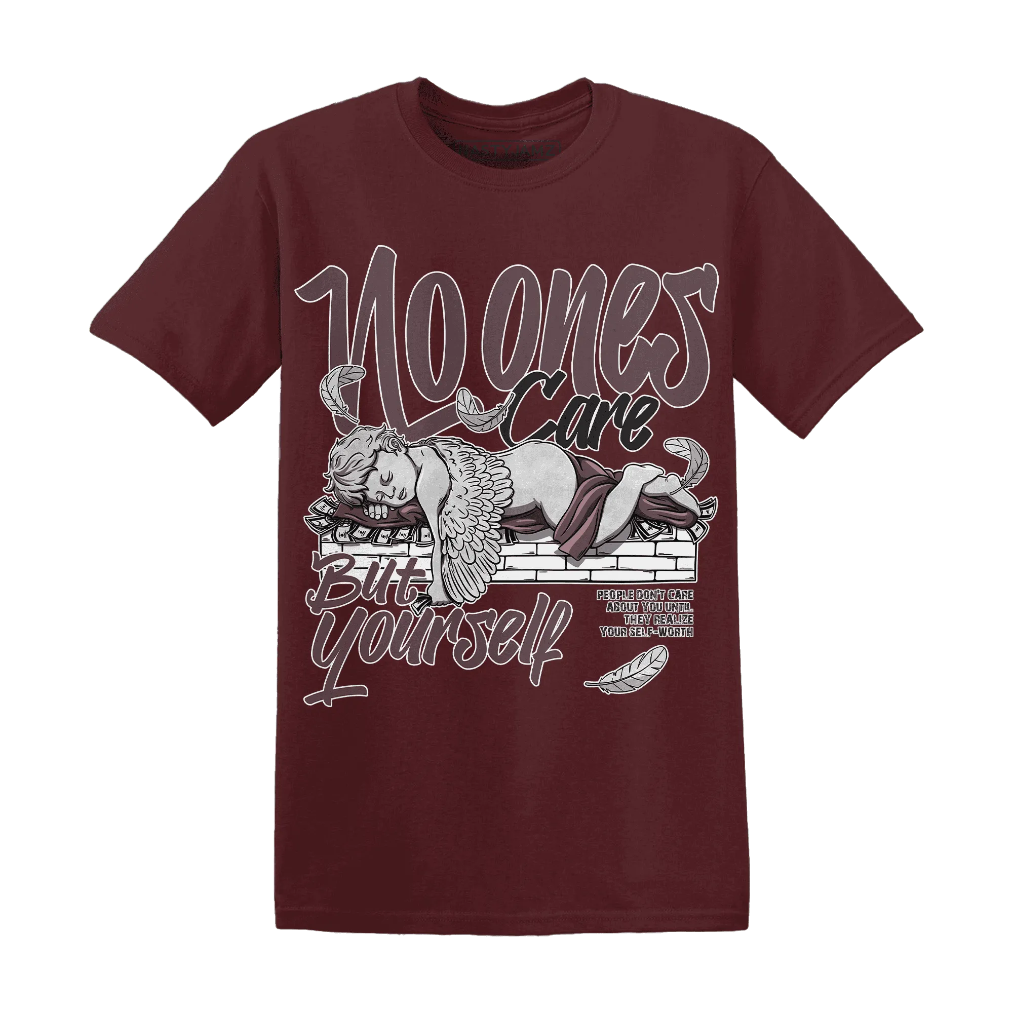 Burgundy-Crush-3s-NastyJamz-T-Shirt-Match-No-Ones-Care