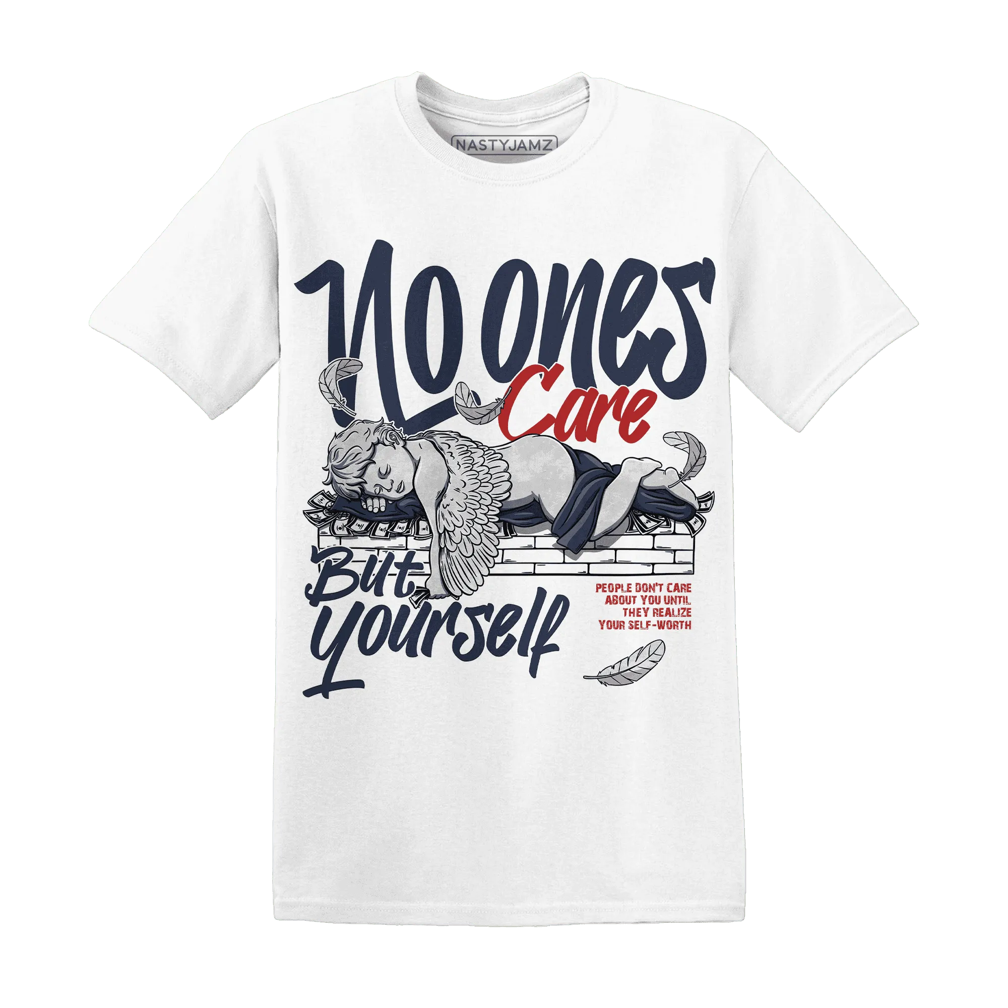 White-Navy-6s-T-Shirt-Match-No-Ones-Care