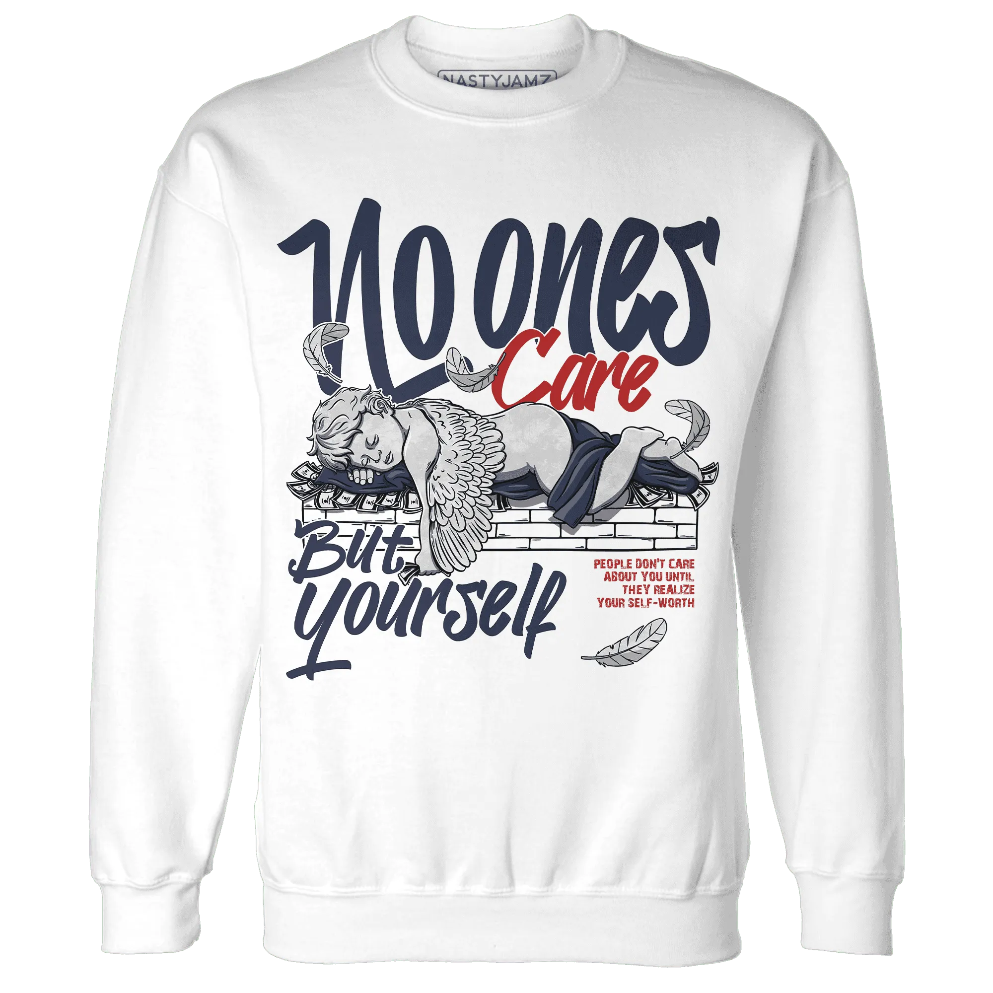 White-Navy-6s-Sweatshirt-Match-No-Ones-Care