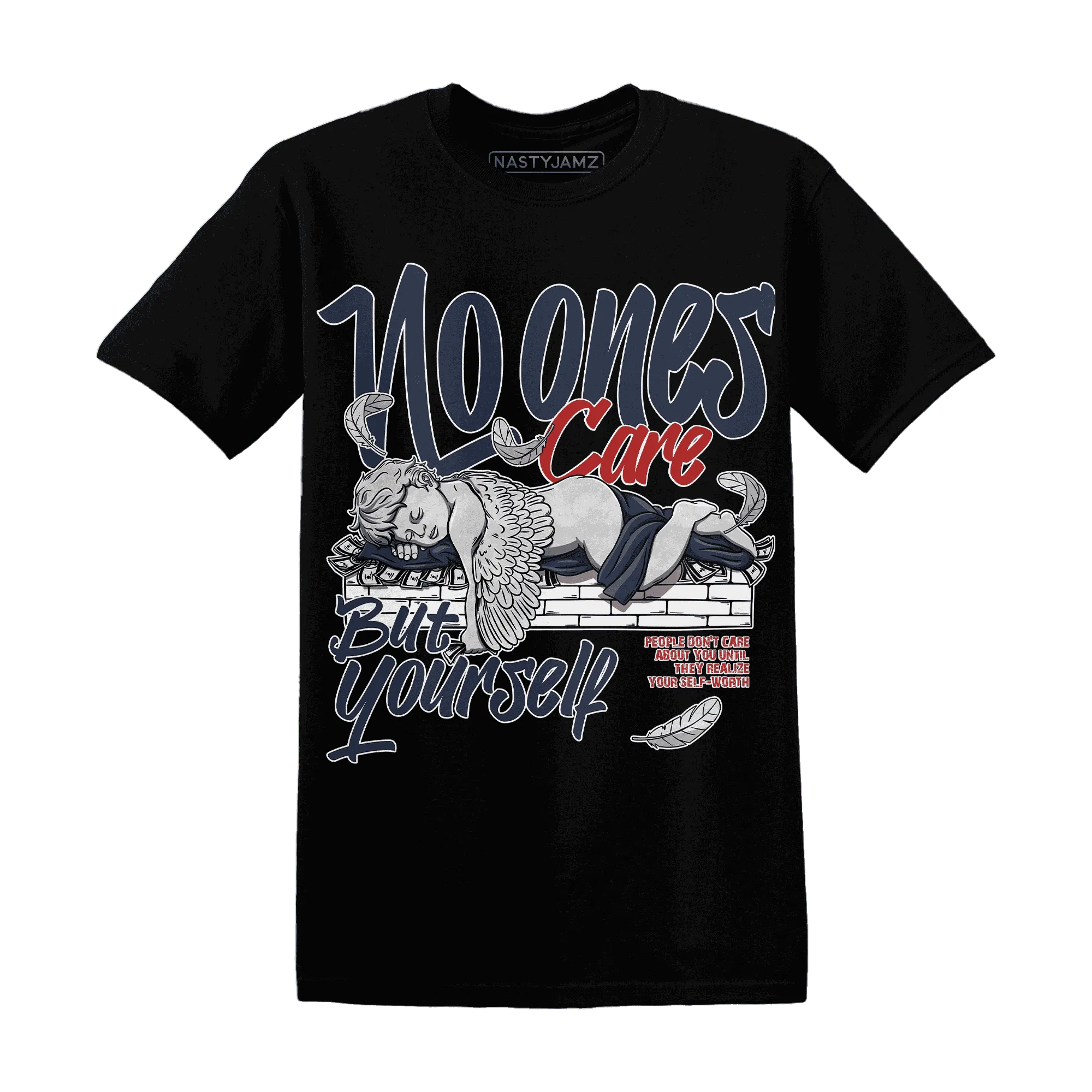 White-Navy-6s-T-Shirt-Match-No-Ones-Care