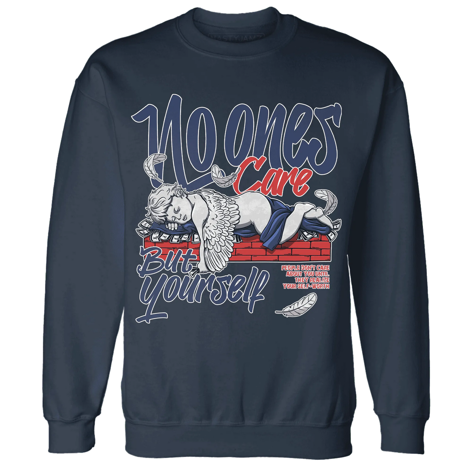 VaporMax-Air-Plus-Midnight-Navy-Gold-Black-NastyJamz-Sweatshirt-Match-No-Ones-Care