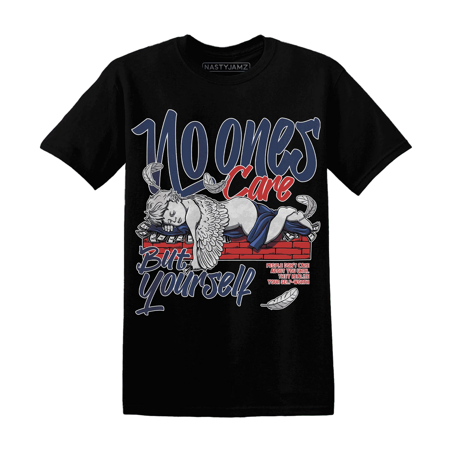 VaporMax-Air-Plus-Midnight-Navy-Gold-Black-NastyJamz-T-Shirt-Match-No-Ones-Care