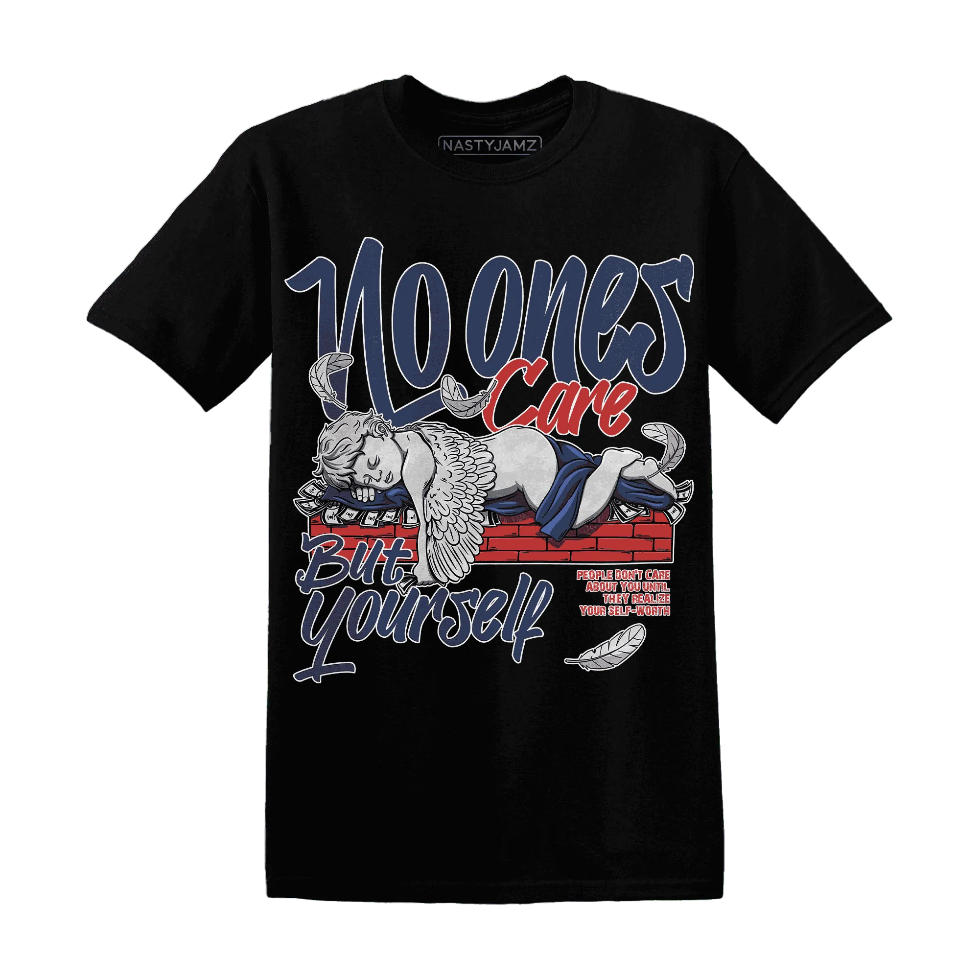 VaporMax-Air-Plus-Midnight-Navy-Gold-Black-NastyJamz-T-Shirt-Match-No-Ones-Care