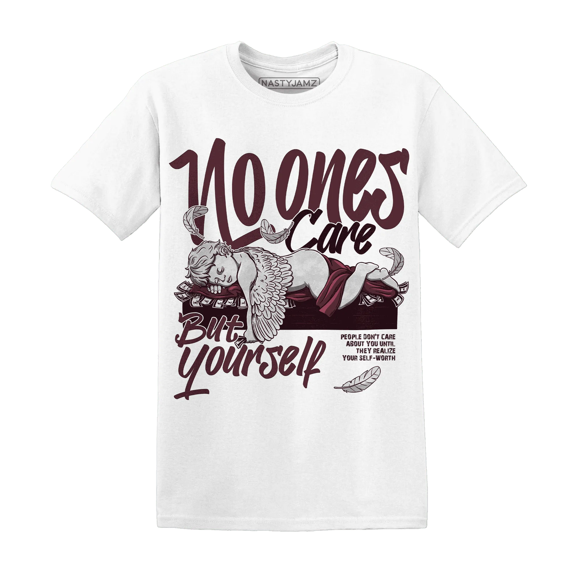 VaporMax-Night-Maron-Burgundy-NastyJamz-T-Shirt-Match-No-Ones-Care
