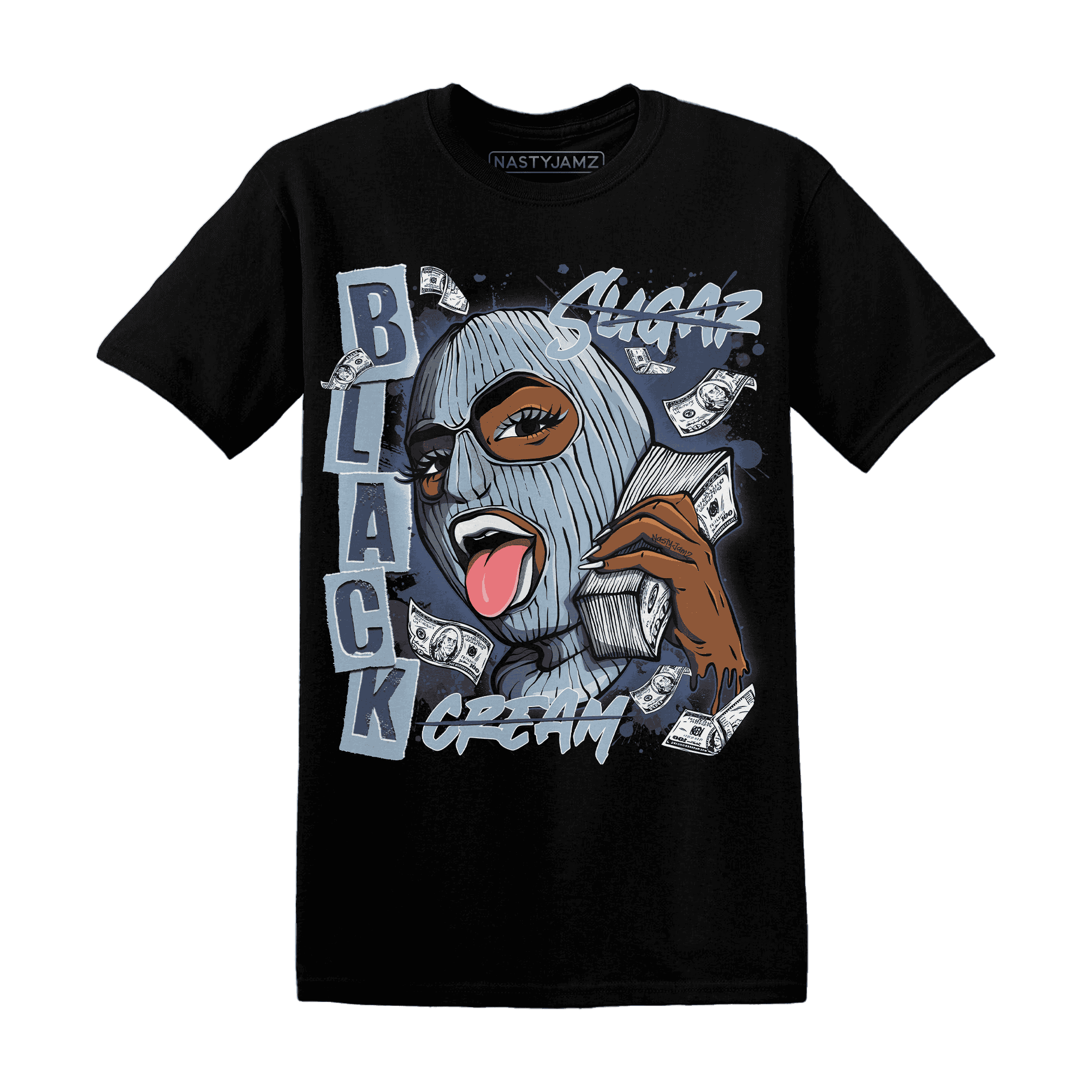 Mid Diffused Blue Grey 1s T Shirt Match No Sugar No Cream - NastyJamz