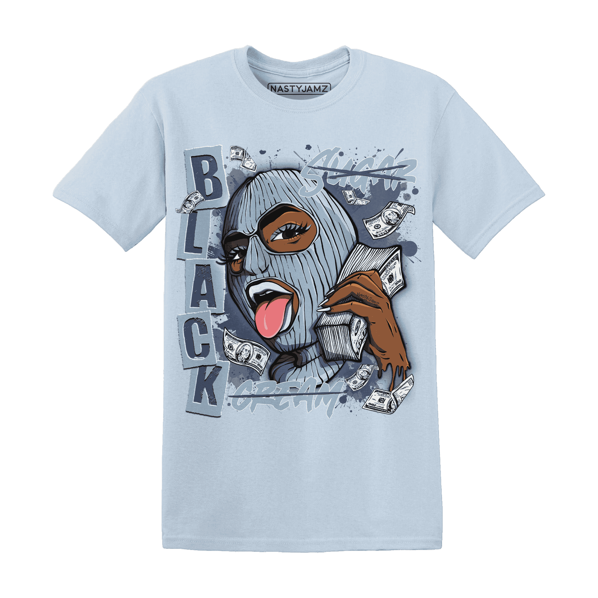 Mid Diffused Blue Grey 1s T Shirt Match No Sugar No Cream - NastyJamz