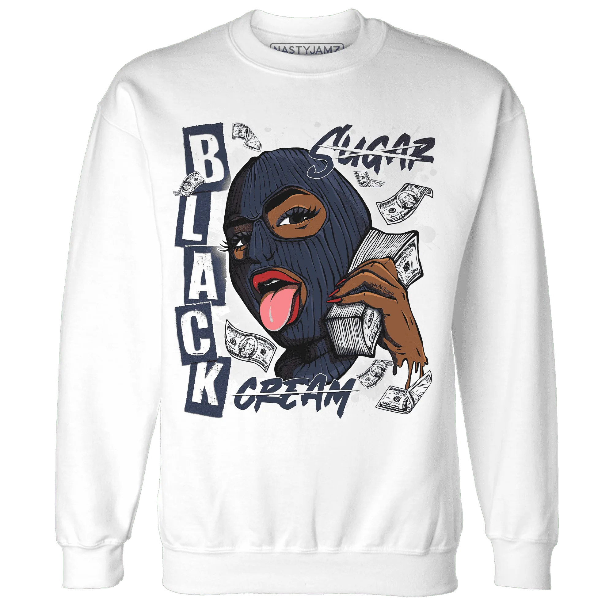 White-Navy-6s-Sweatshirt-Match-No-Sugar-No-Cream