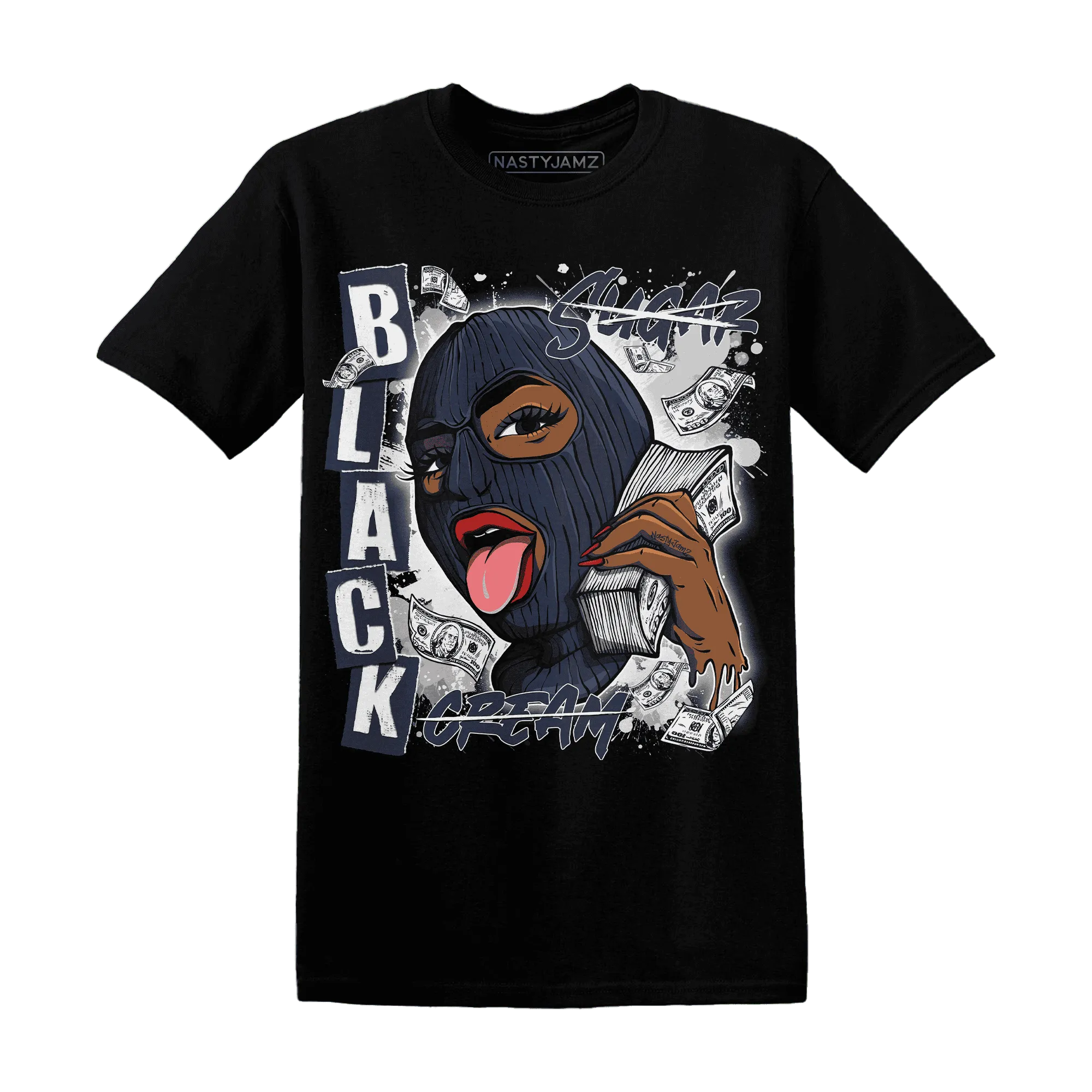 White-Navy-6s-T-Shirt-Match-No-Sugar-No-Cream