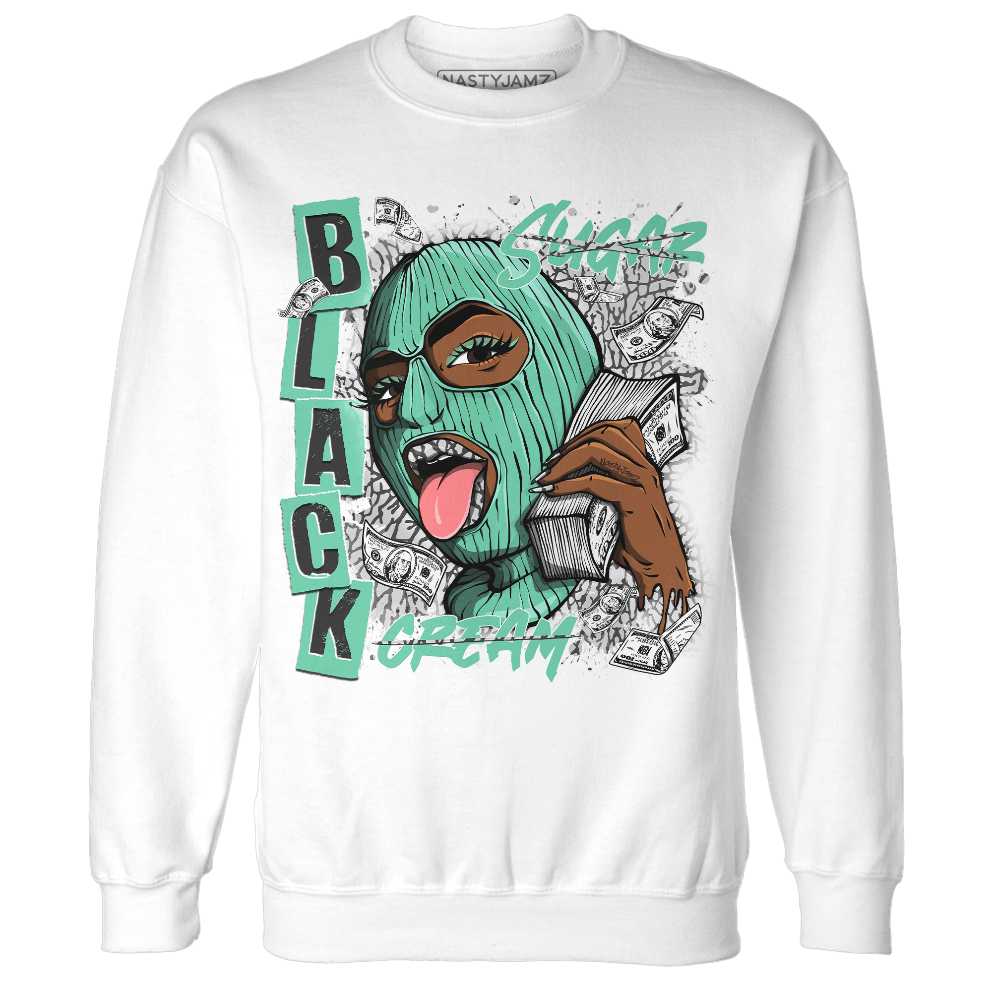 Green Glow 3s Sweatshirt Match No Sugar No Cream - NastyJamz