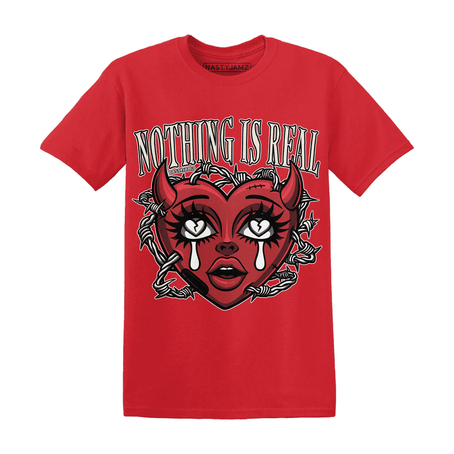 Black-Toe-Reimagined-Red-White-1s-T-Shirt-Match-Nothing-Is-Real