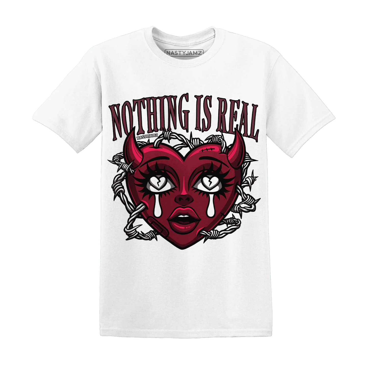 High-White-Team-Red-1s-T-Shirt-Match-Nothing-Is-Real