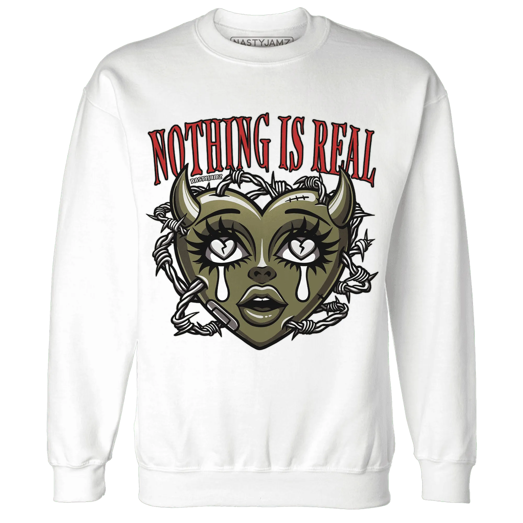 Medium-Olive-1s-NastyJamz-Sweatshirt-Match-Nothing-Is-Real