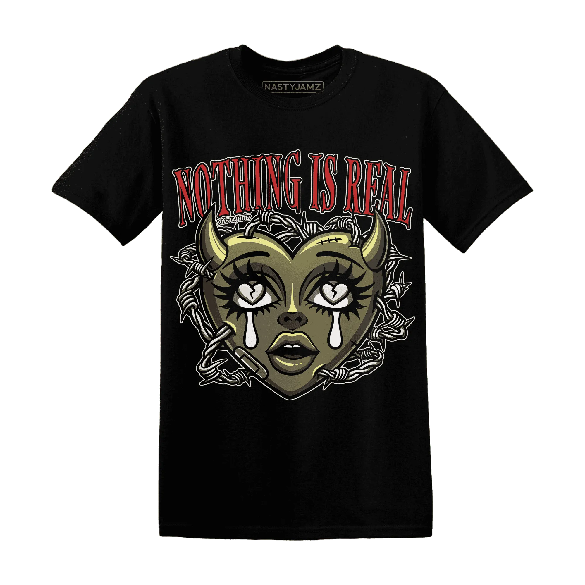 Medium-Olive-1s-NastyJamz-T-Shirt-Match-Nothing-Is-Real