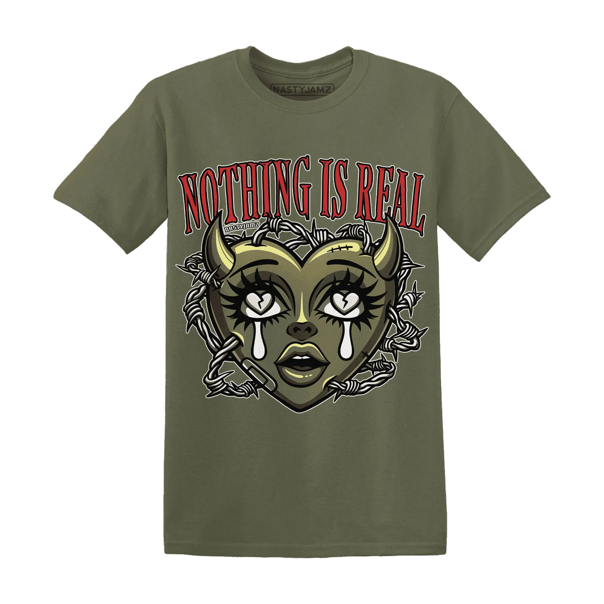 Medium-Olive-1s-NastyJamz-T-Shirt-Match-Nothing-Is-Real