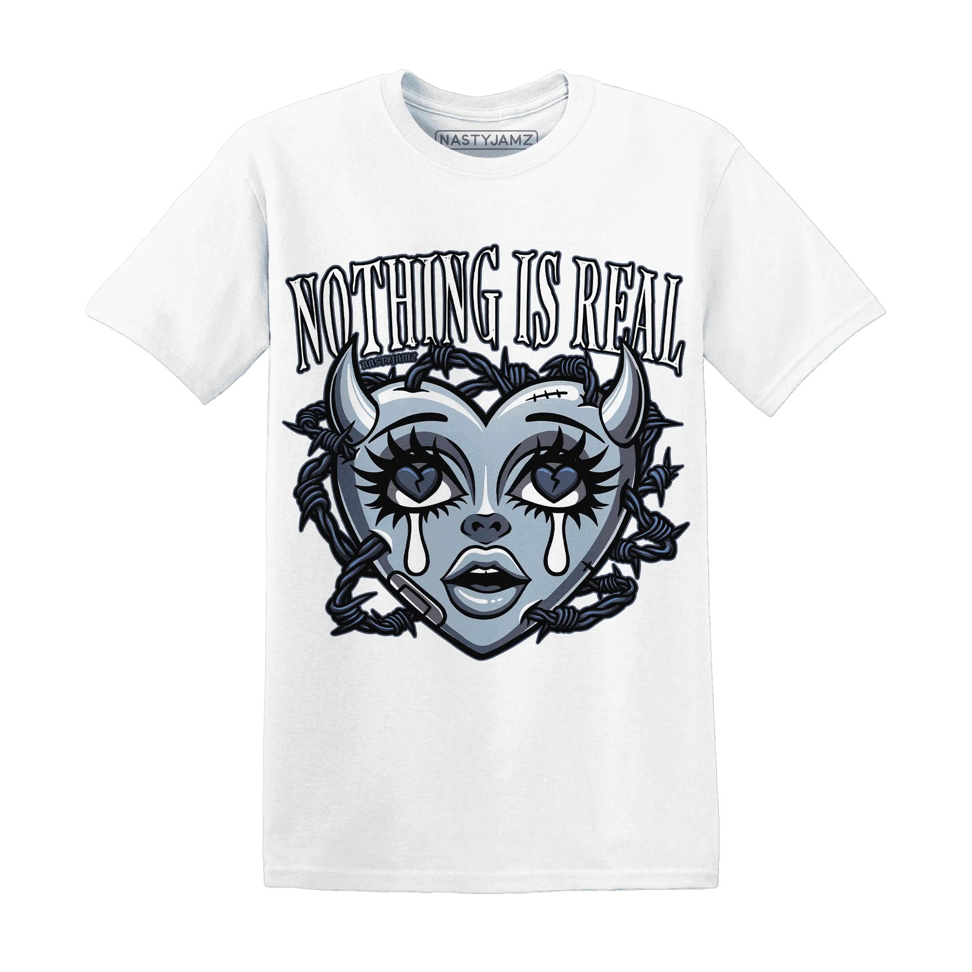 Mid-Diffused-Blue-Grey-1s-T-Shirt-Match-Nothing-Is-Real