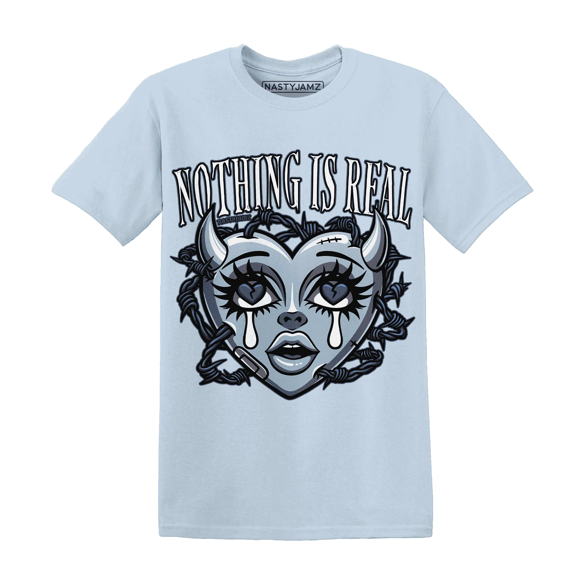 Mid-Diffused-Blue-Grey-1s-T-Shirt-Match-Nothing-Is-Real
